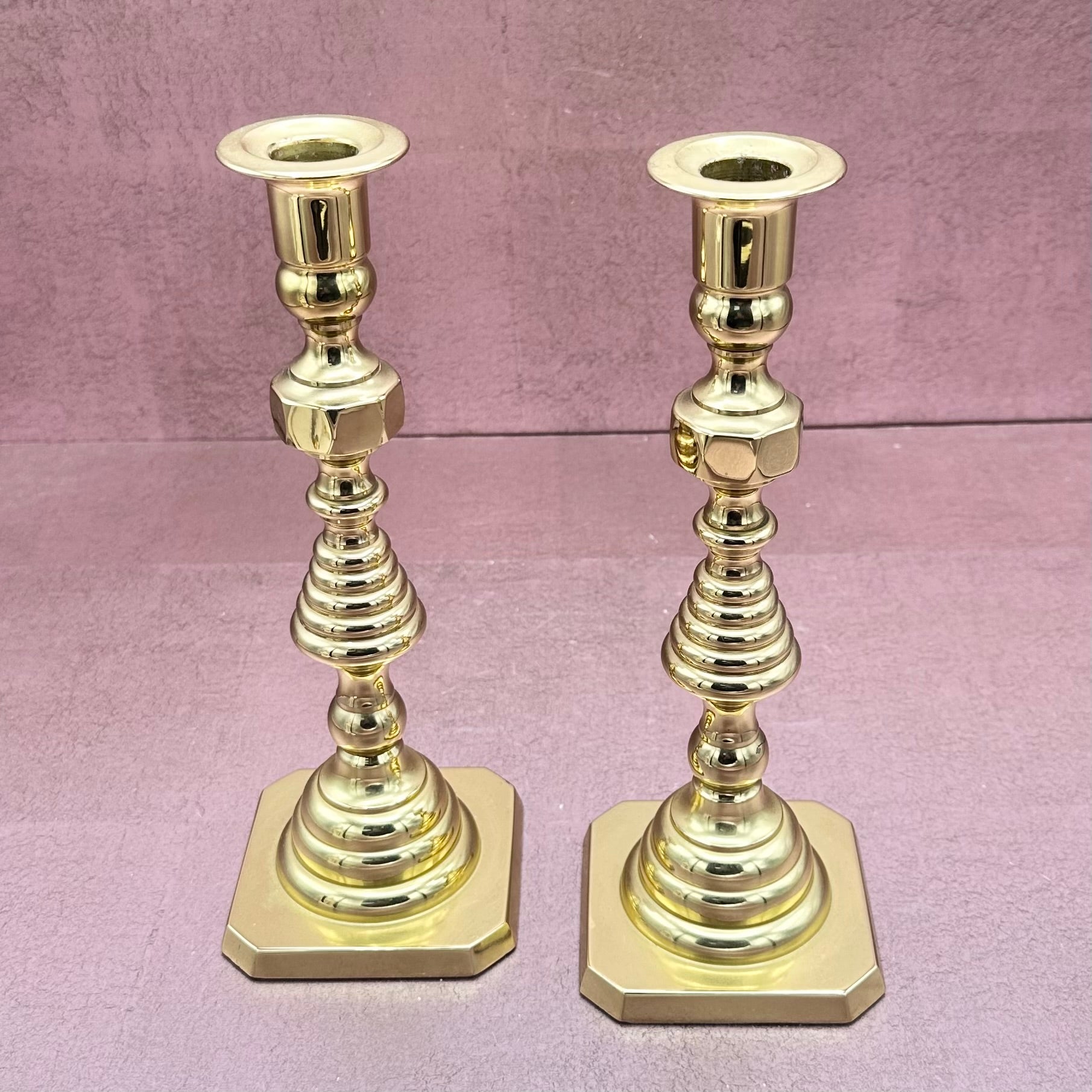 Brass Baldwin Candlestick Pair