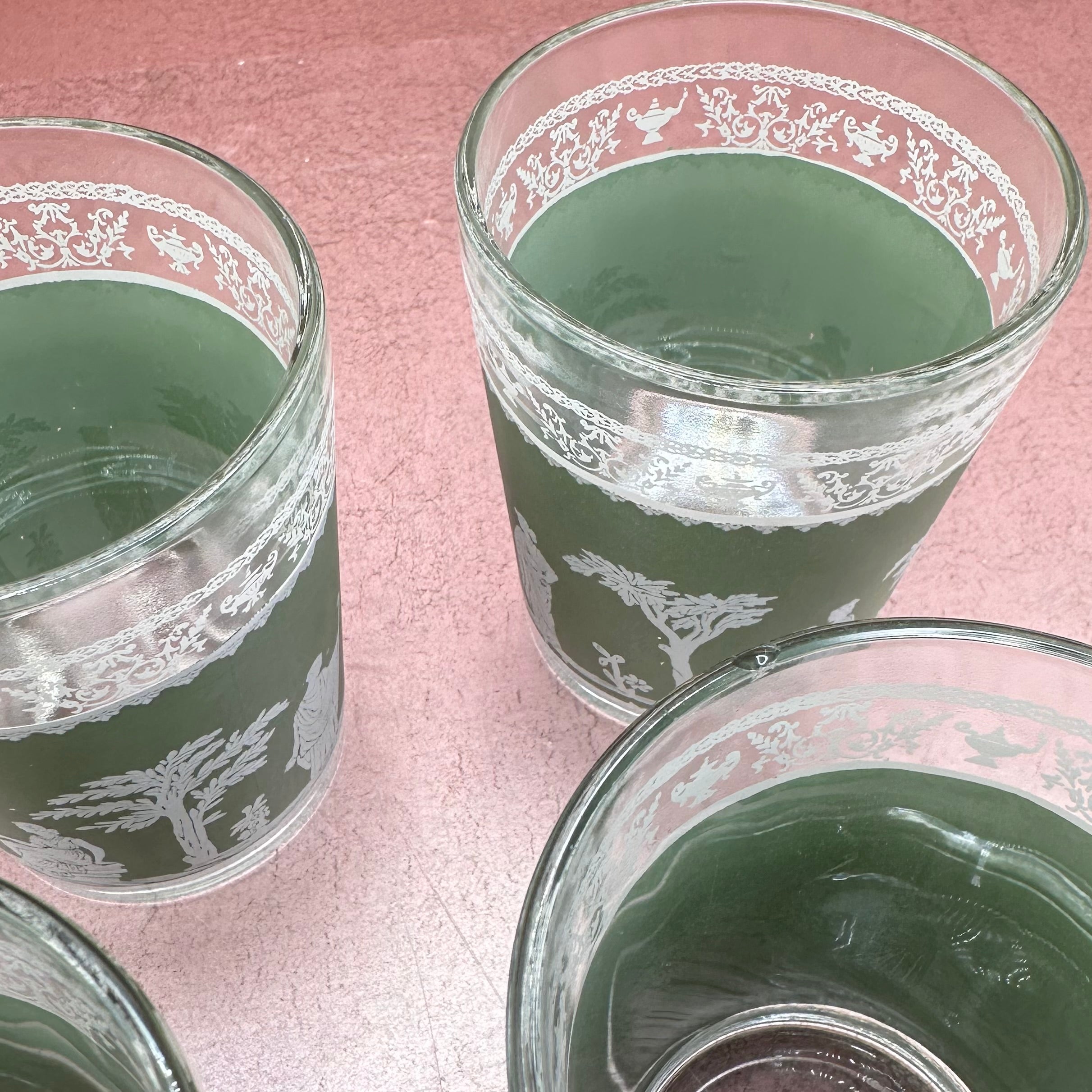 Jeanette Hellenic Grecian Whiskey Glasses Set of 4