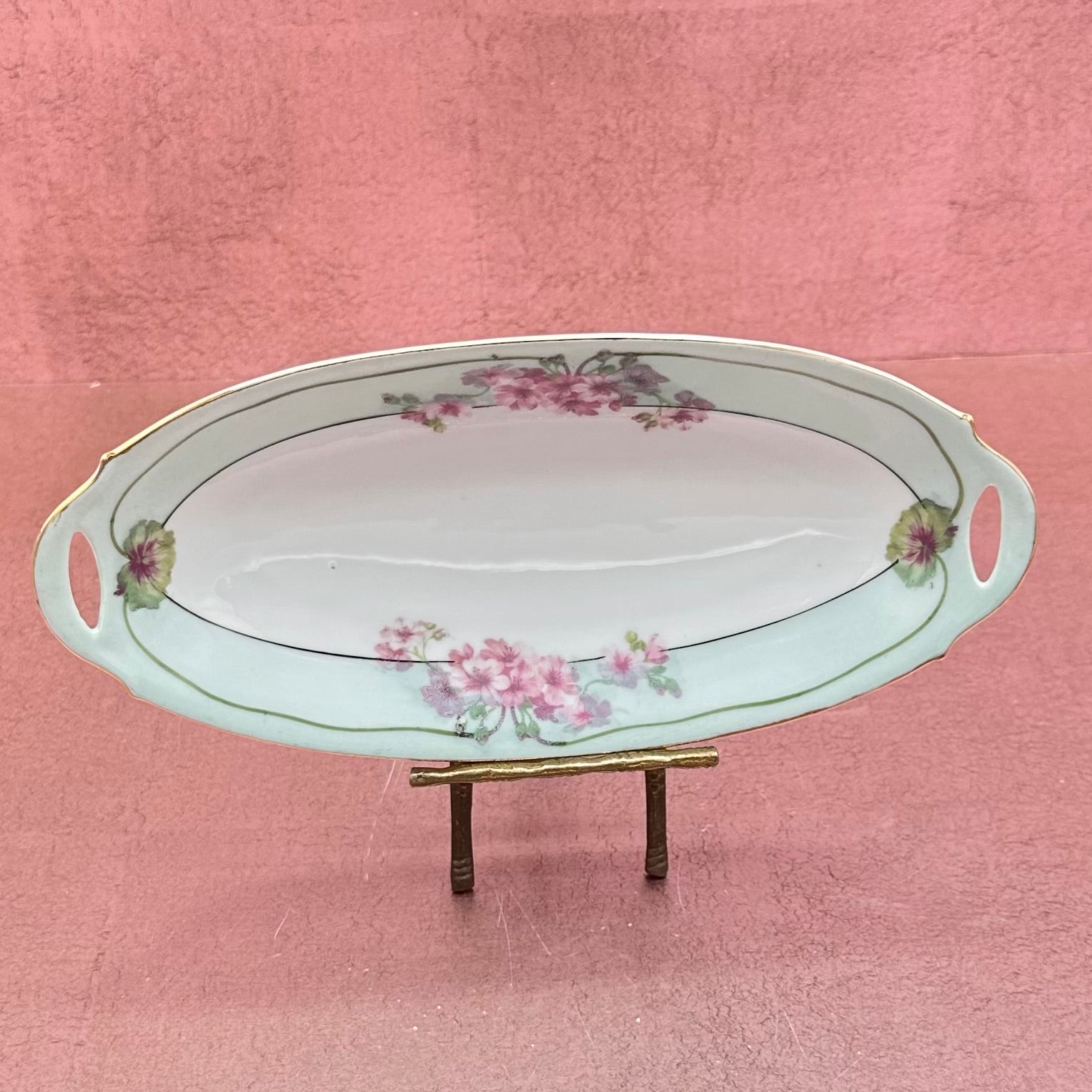 Bavaria Aqua Floral Oval Dish
