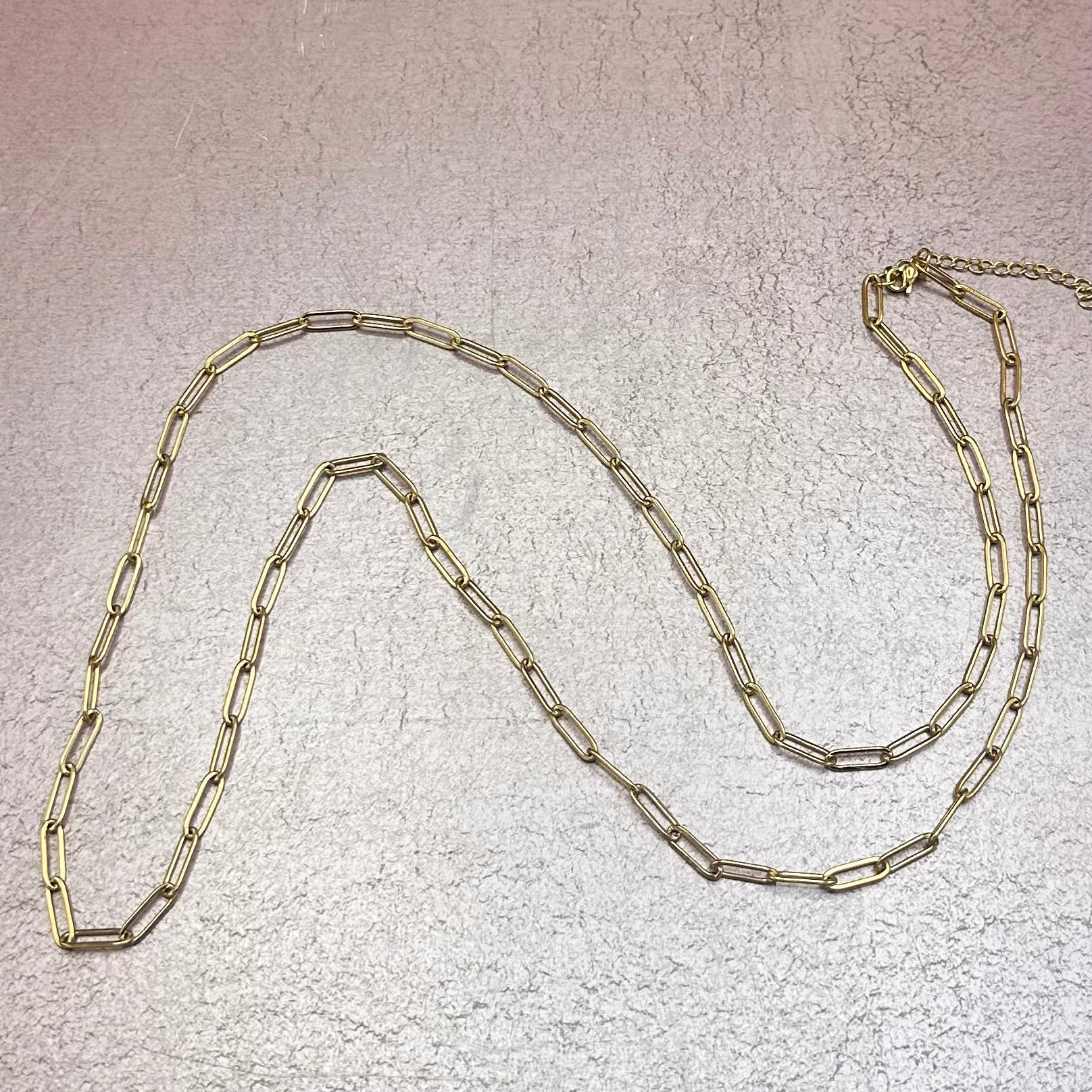 Gold Paperclip Necklace