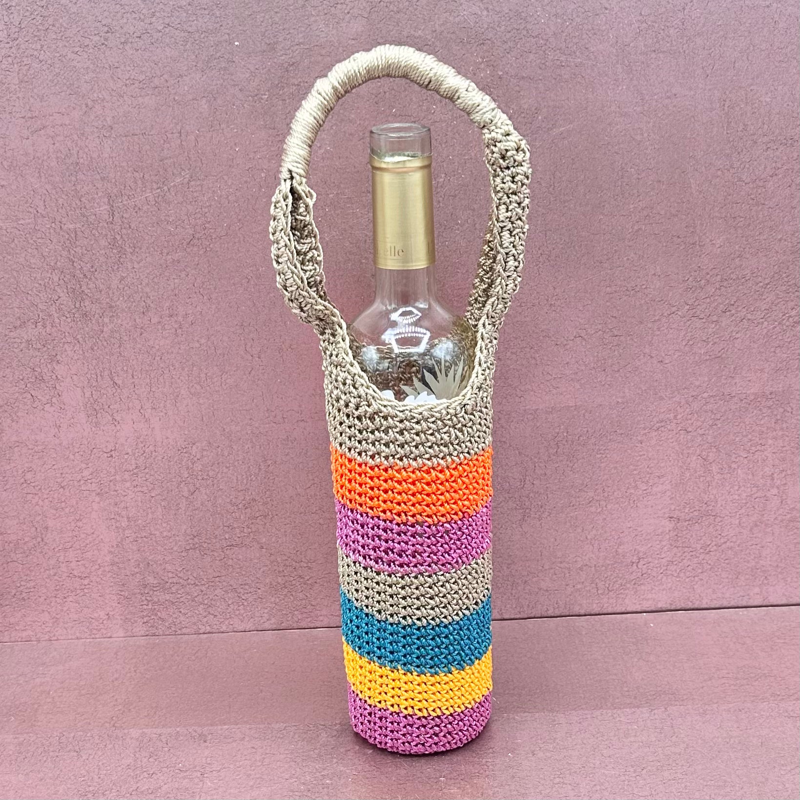Woven Striped Wine Storage Bag
