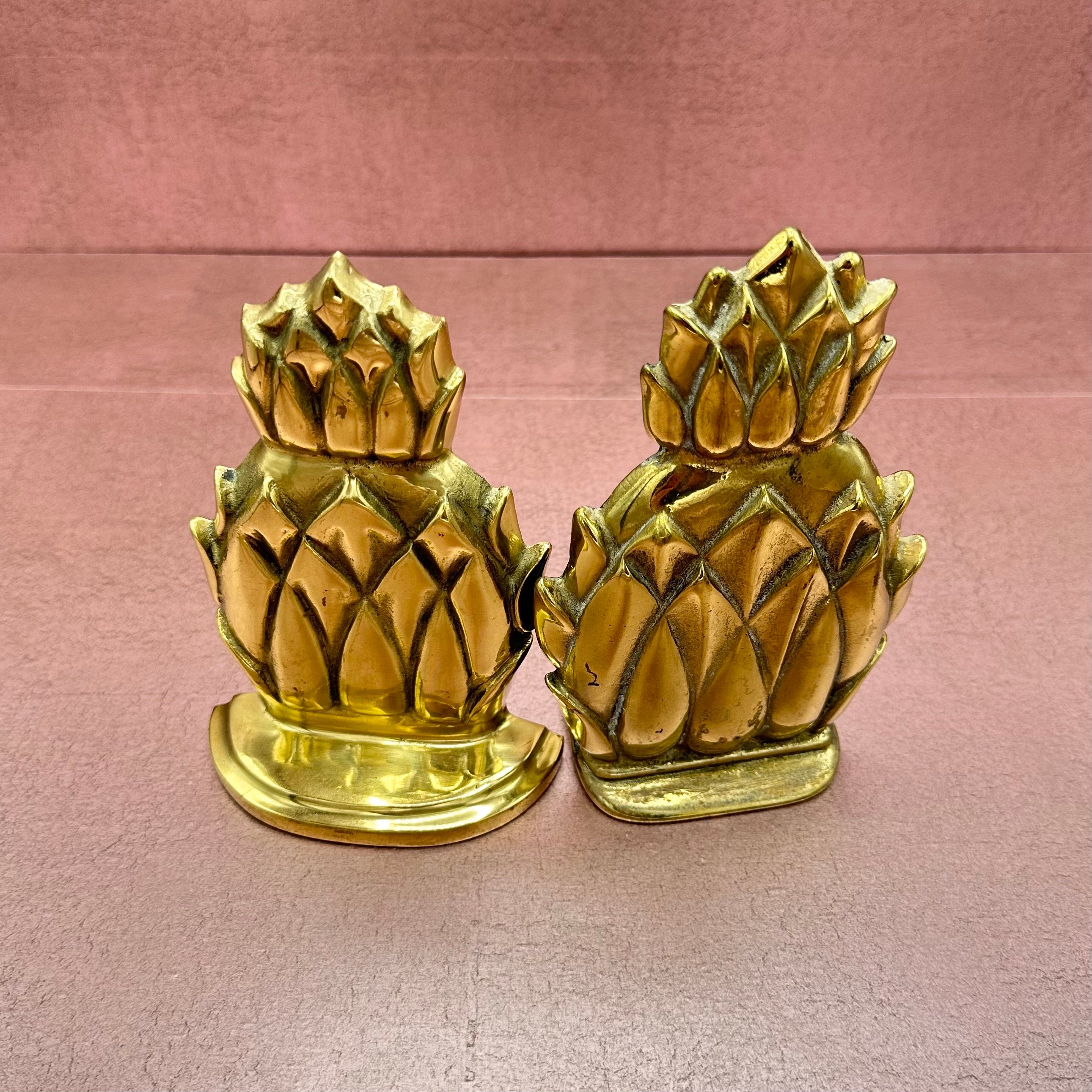 Brass Pineapple Bookends