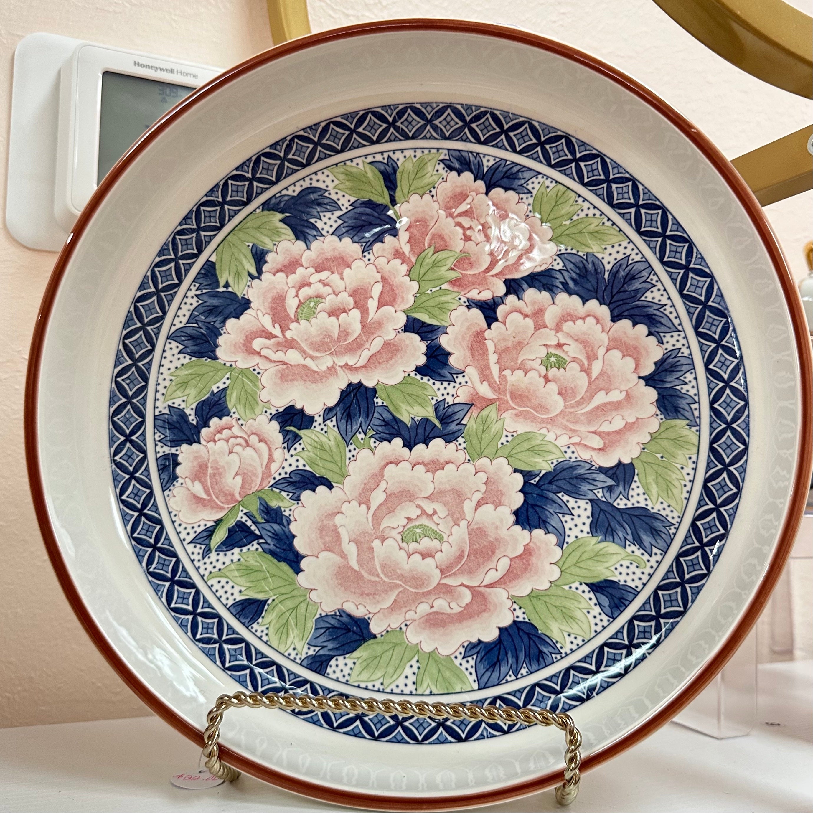 Large Japanese Bowl/Platter with Flowers
