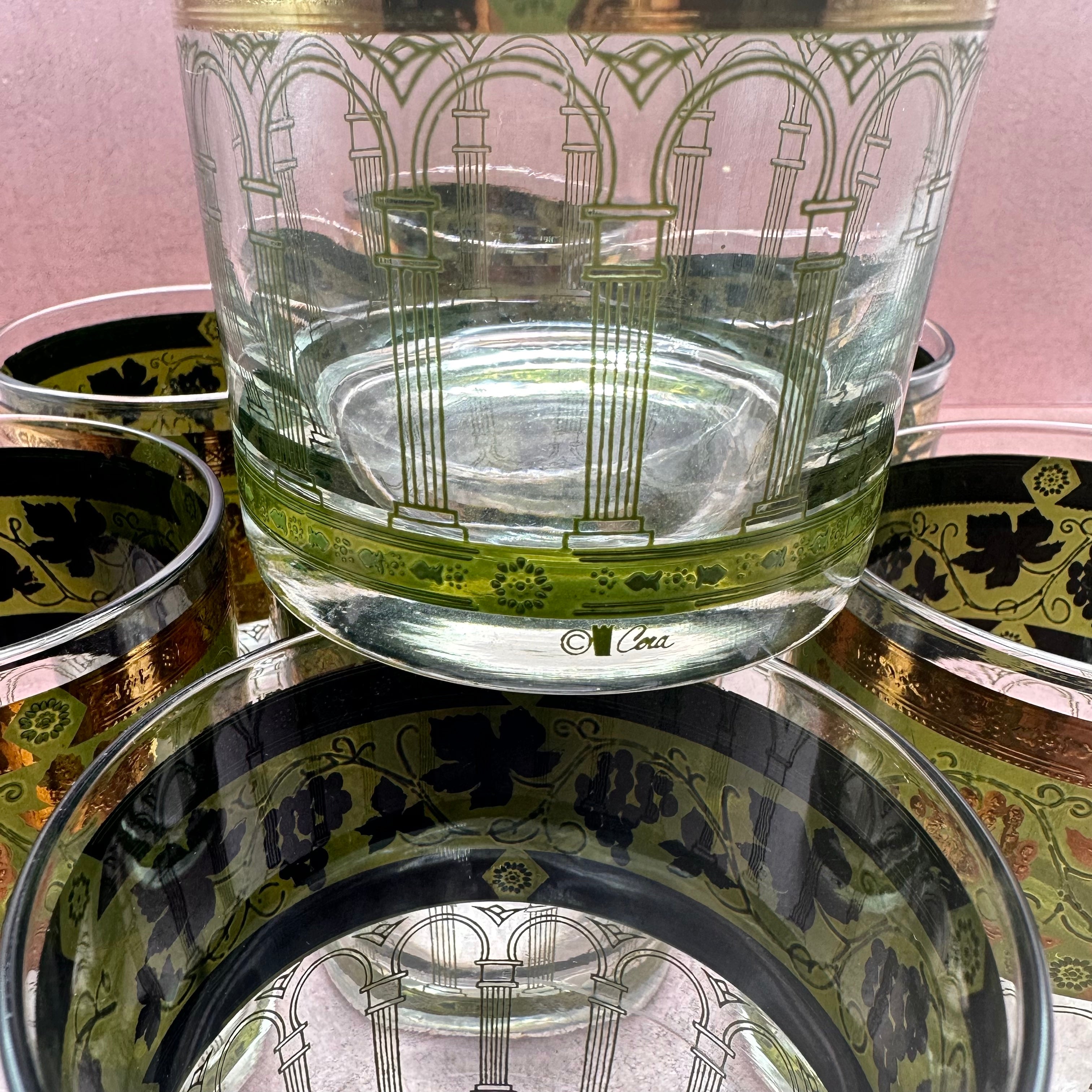 Cera Golden Grapes MCM Rock Glass Set