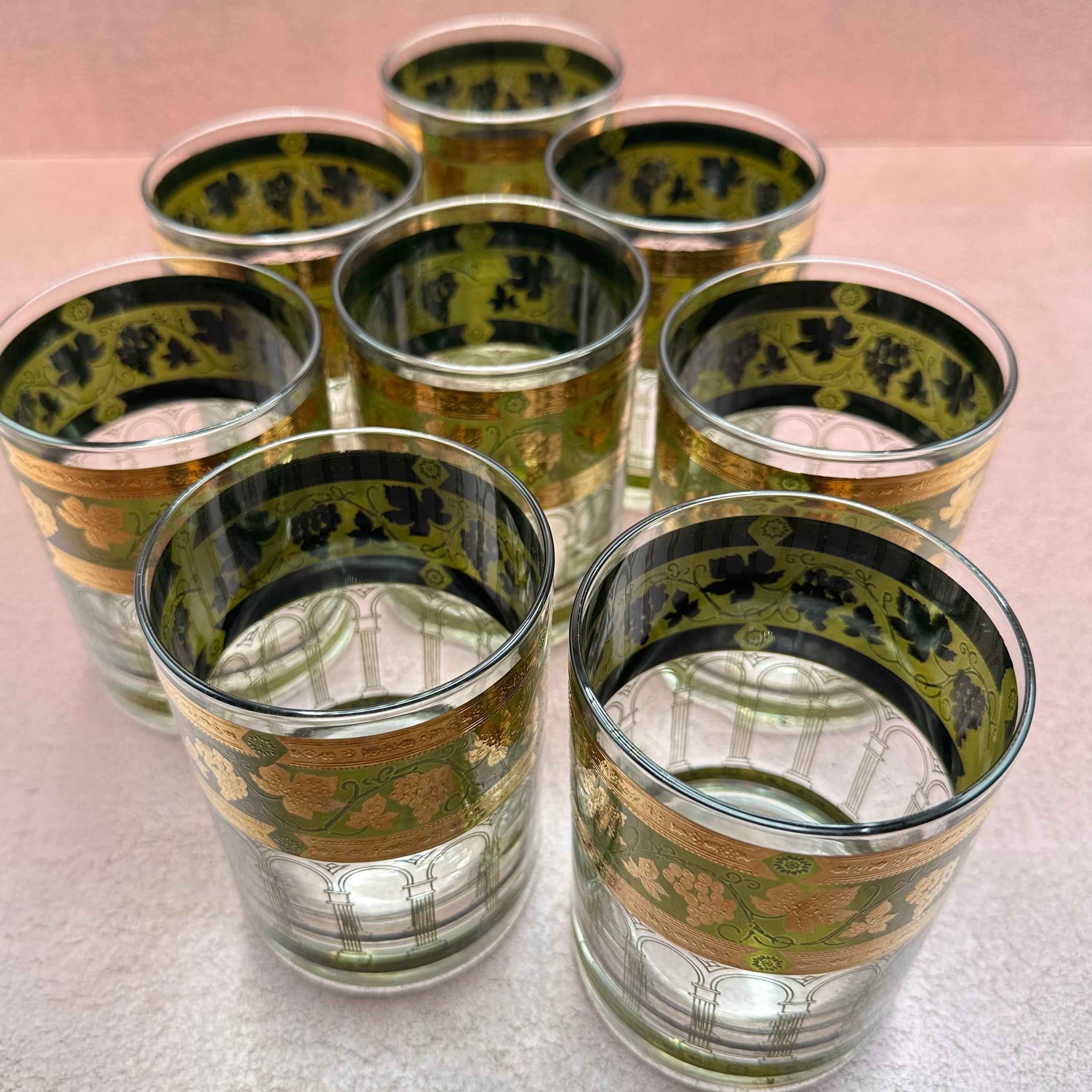 Cera Golden Grapes MCM Rock Glass Set