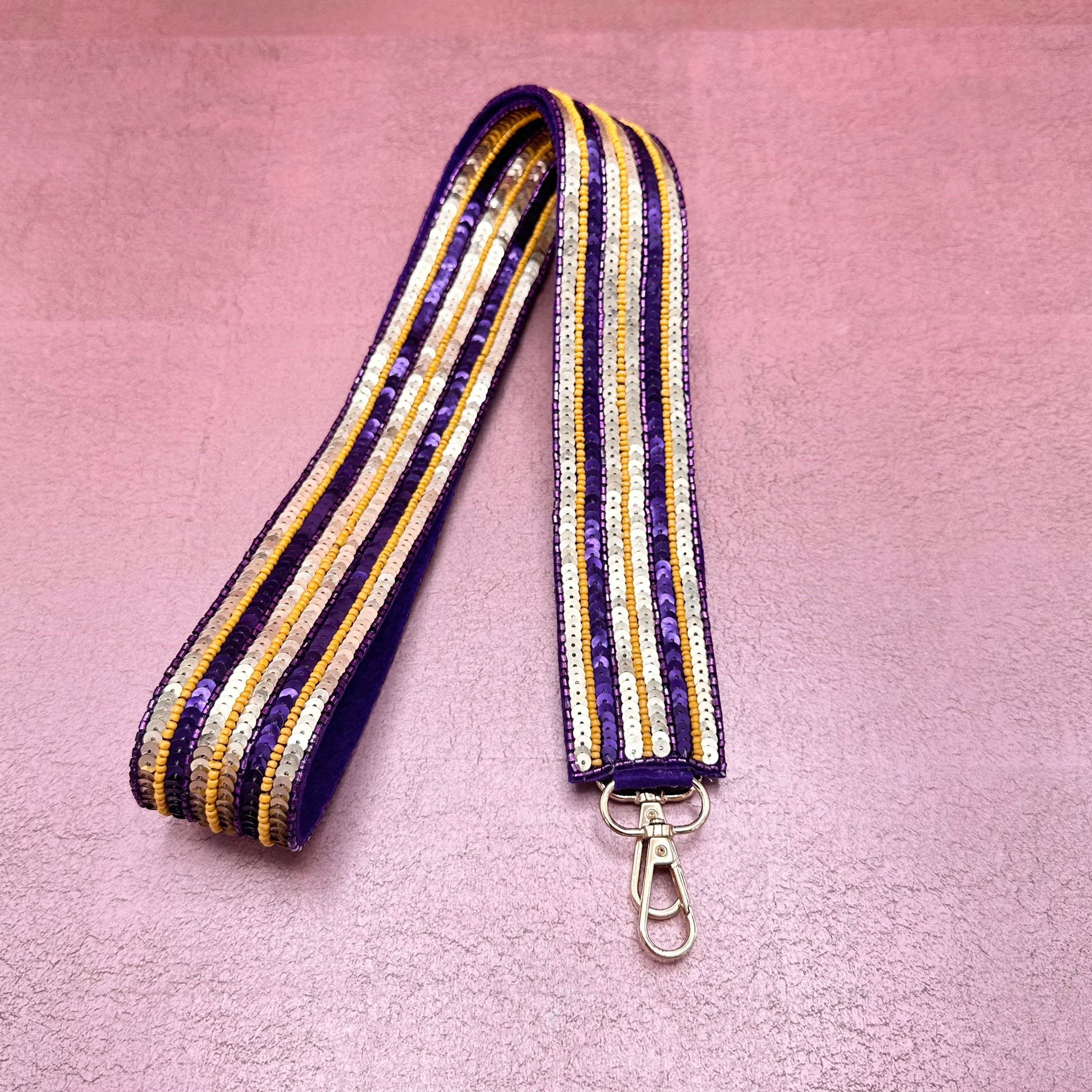 Game Day Stripe Sequin and Beaded Purse Straps