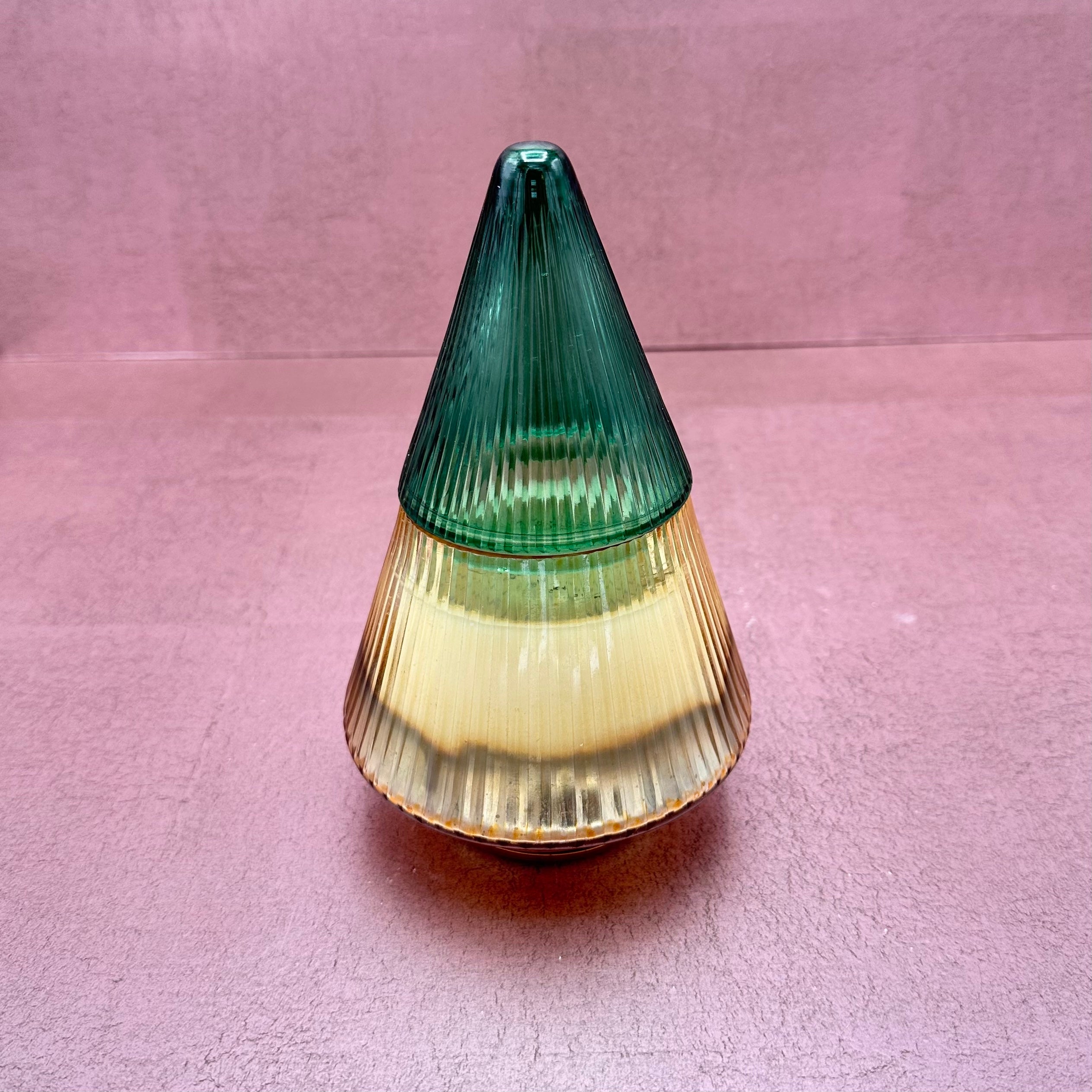 Siberian Fir Tree Candle Jar Gold and Green