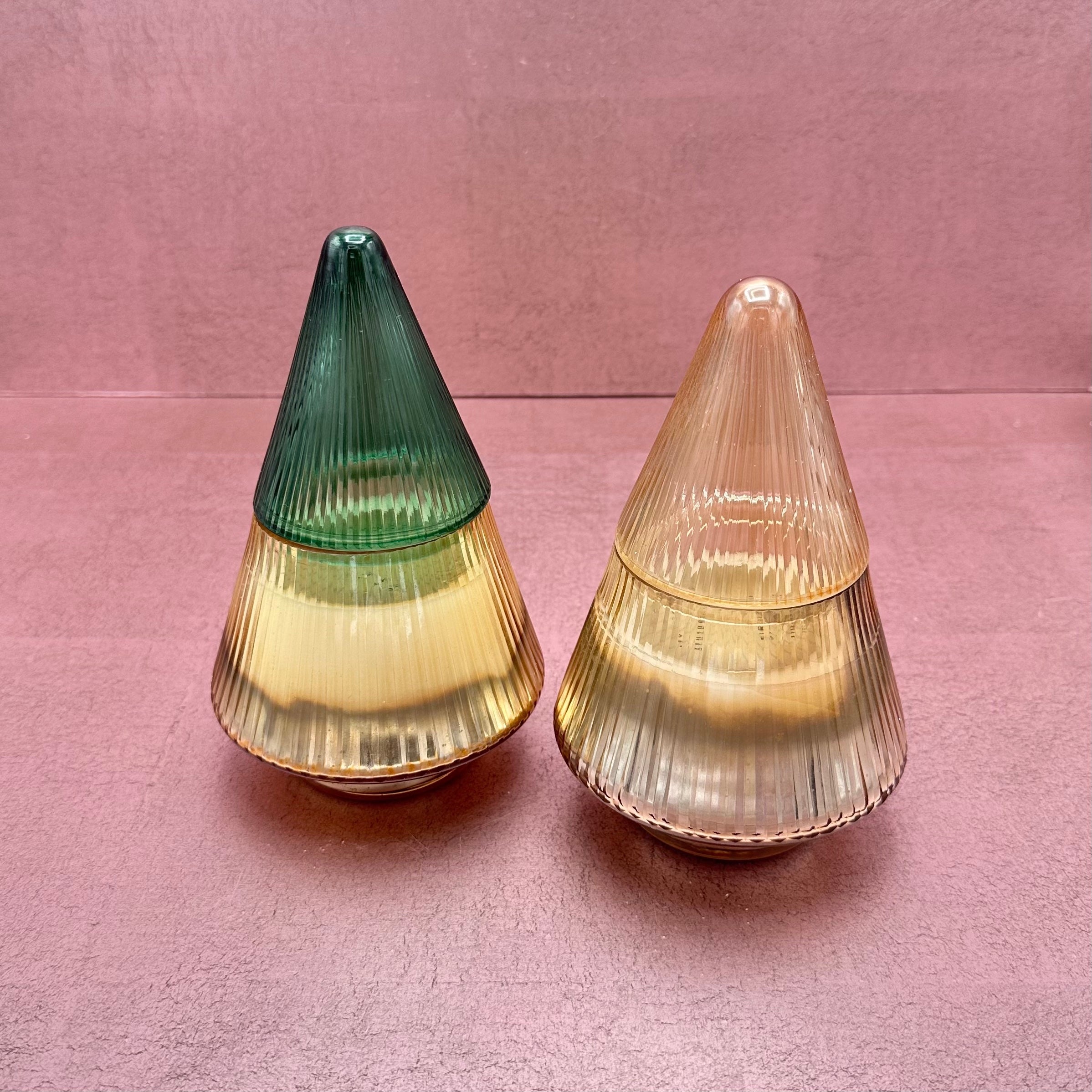 Siberian Fir Tree Candle Jar Gold and Green