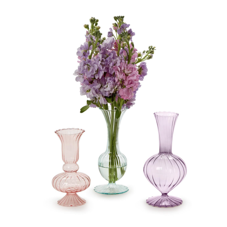Swirl Hand-Blown Glass Vases