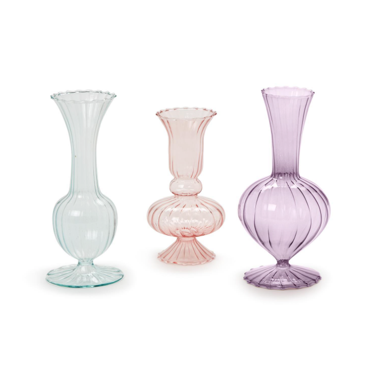 Swirl Hand-Blown Glass Vases