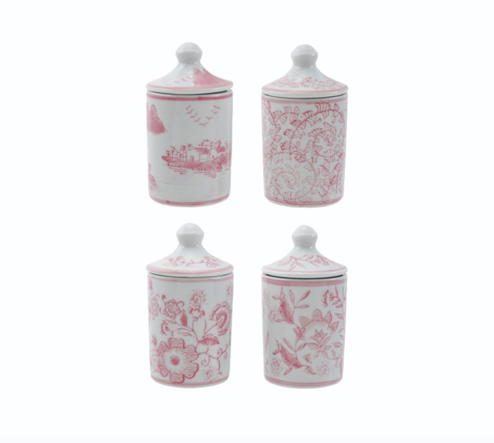Pink Hand Stamped Spice Jar