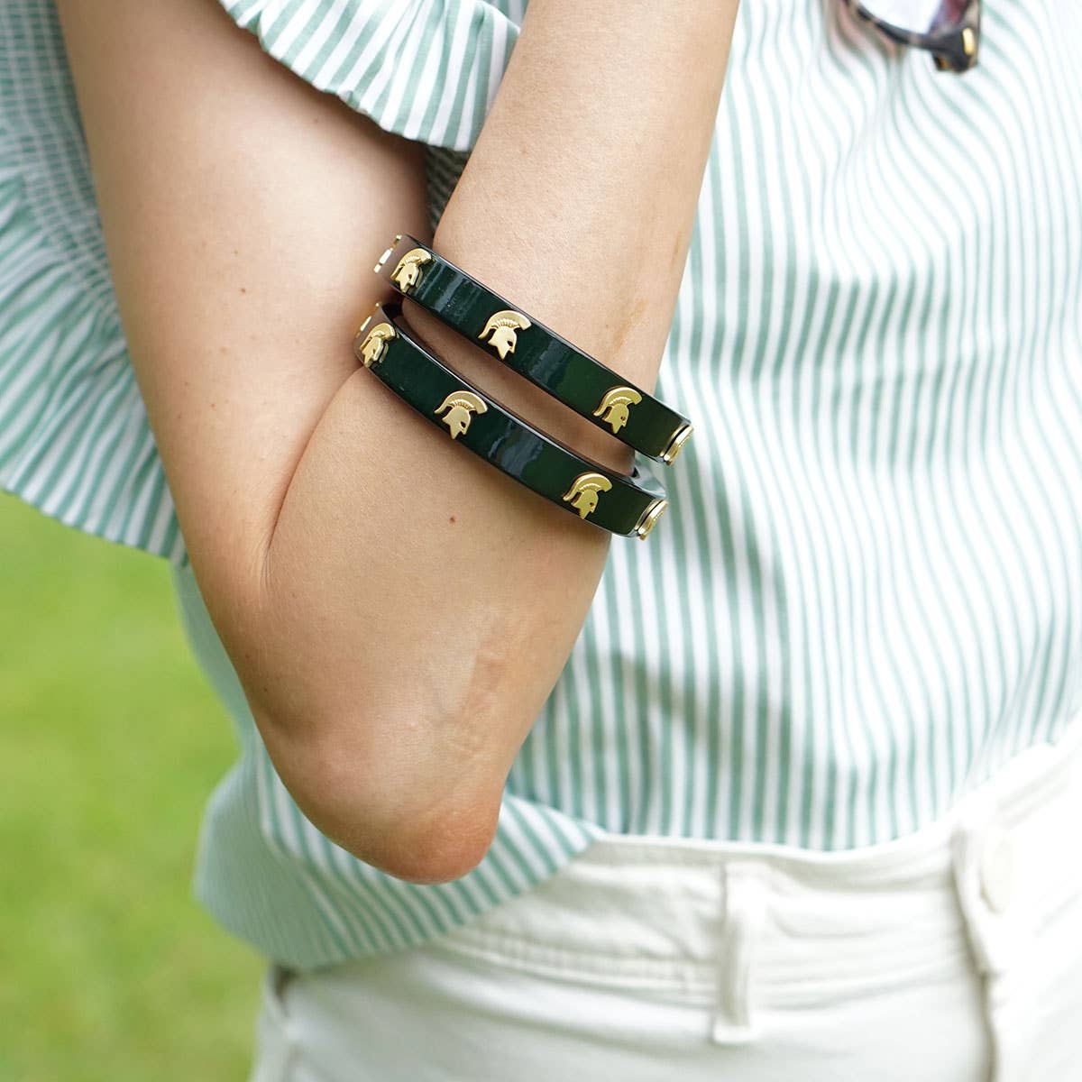 Spartans Green Resin Bangle