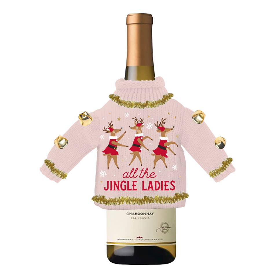 Holiday Wine Bottle Sweater Jingle Ladies
