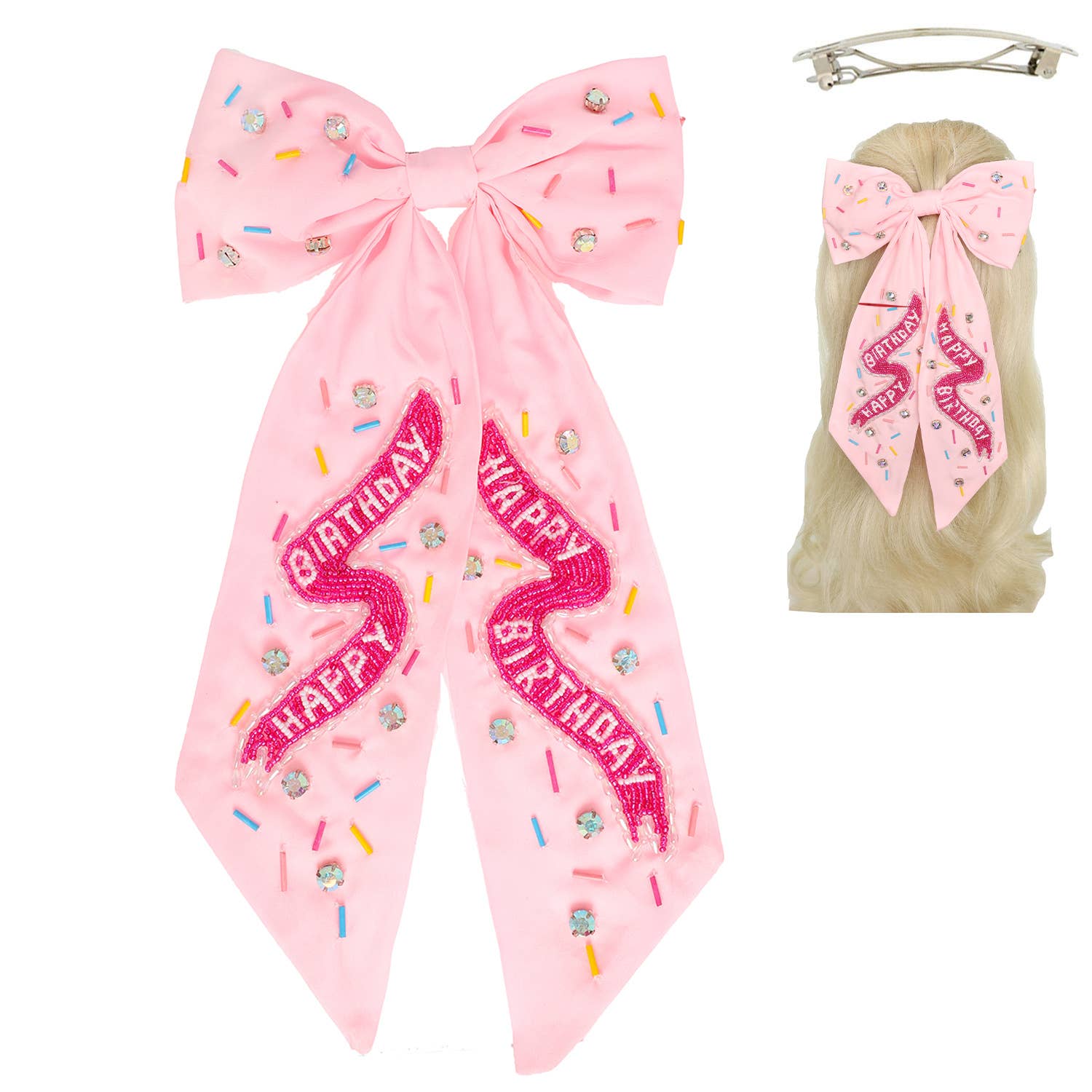Happy Birthday Jeweled Bow