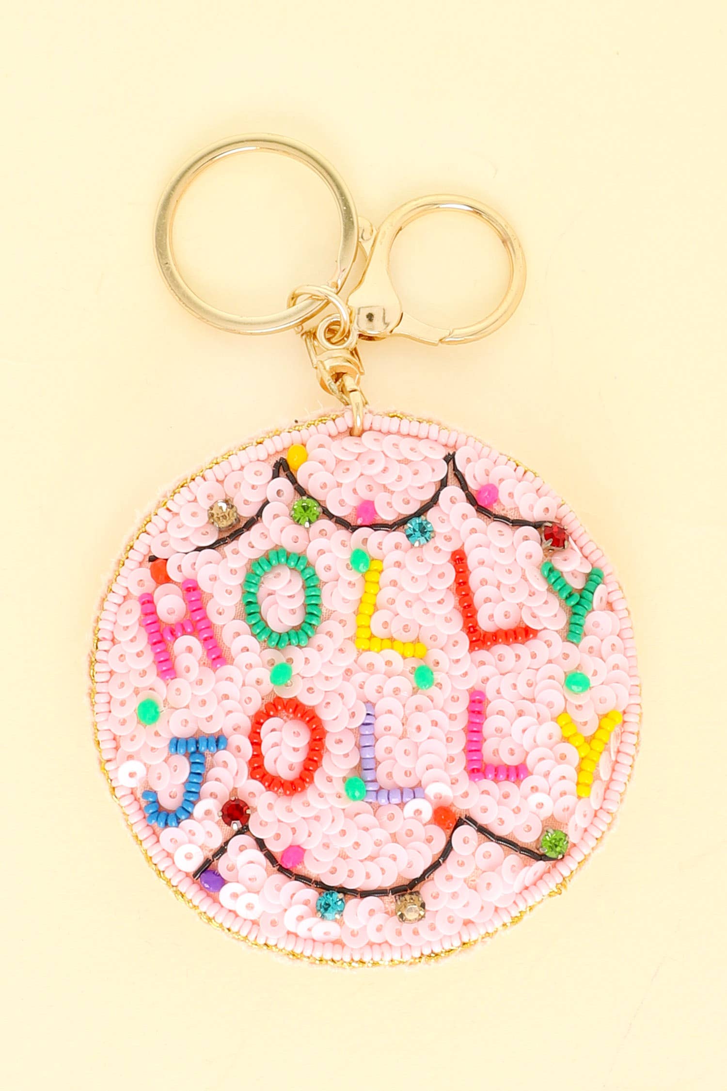 Holly Jolly Sequin Ornament Keychain