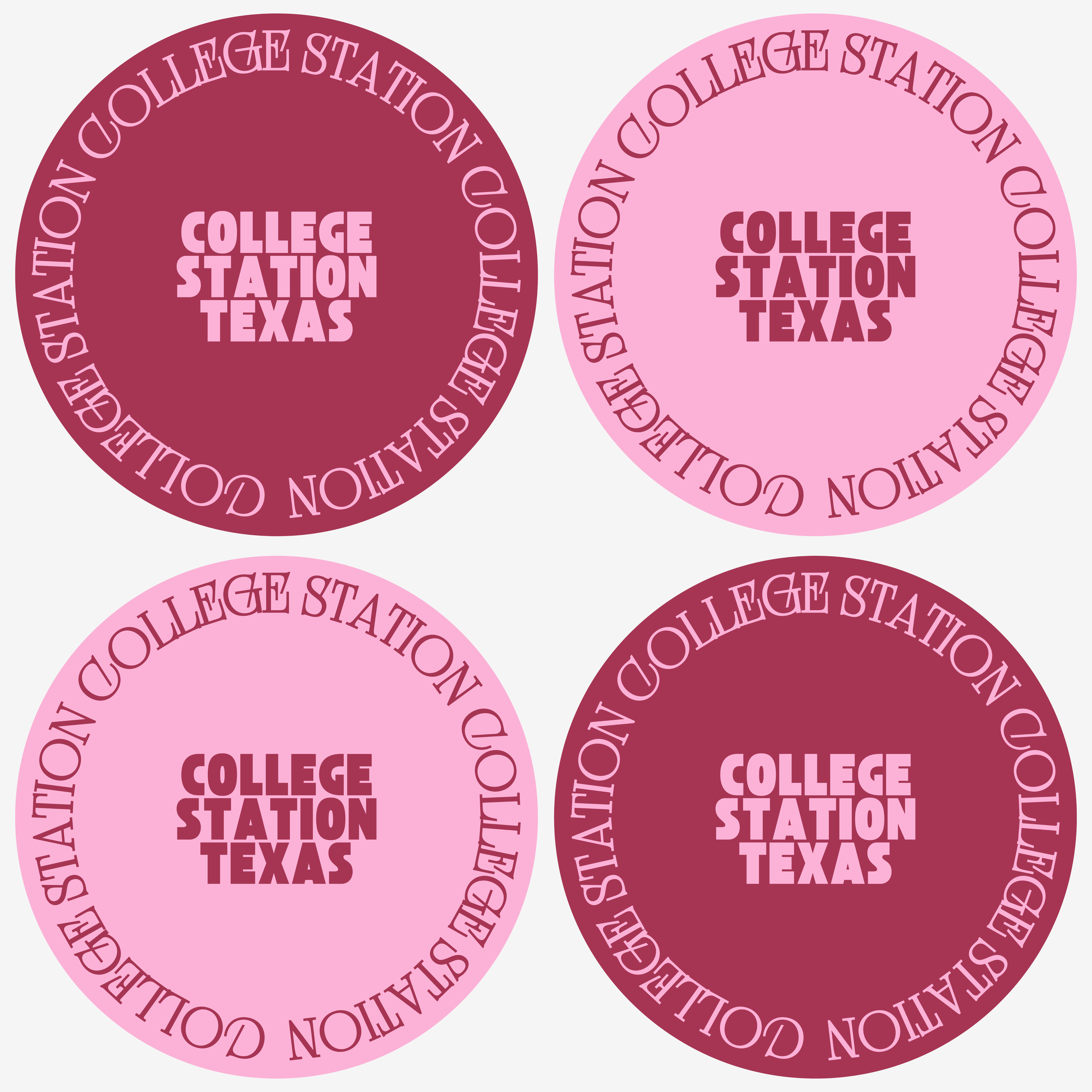 College Station Texas Acrylic Coasters