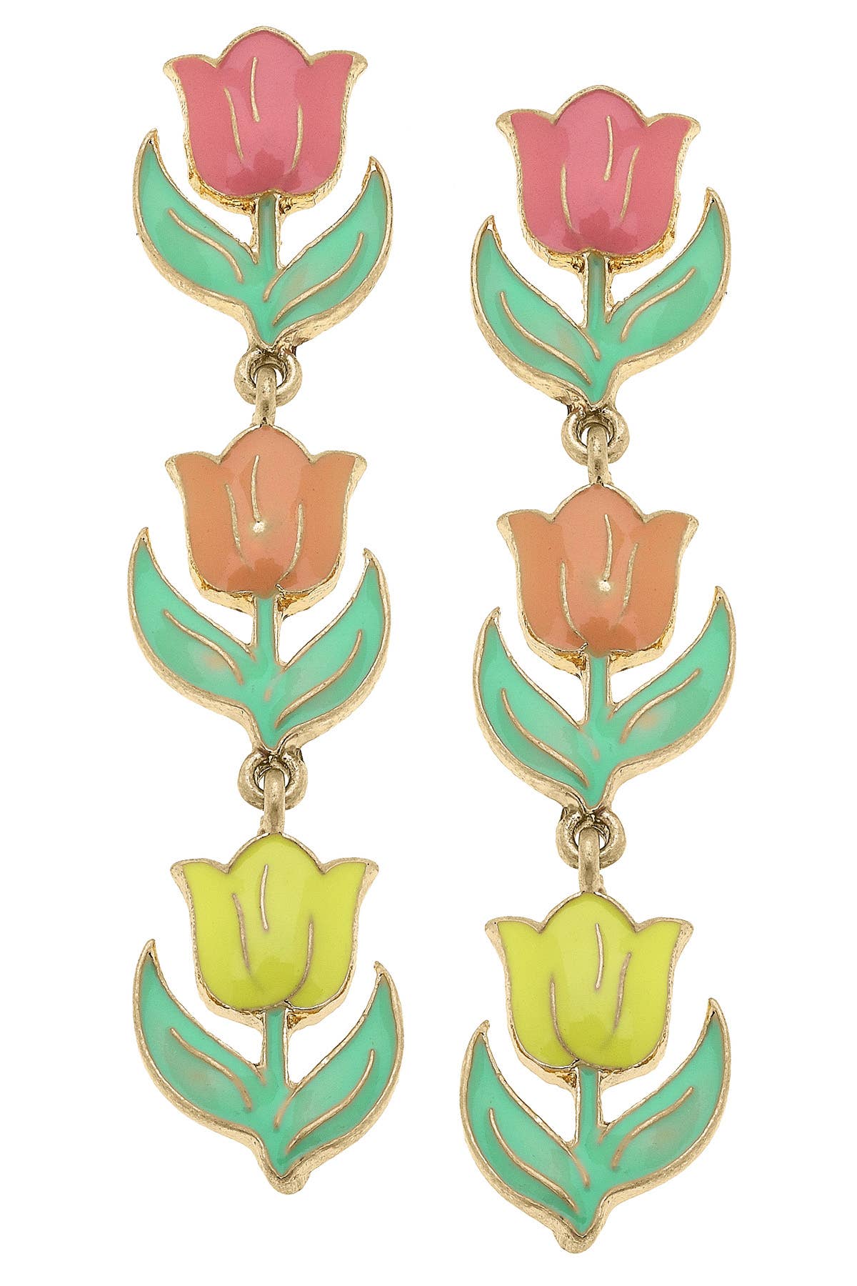 Tulip Garden Earrings Pastel
