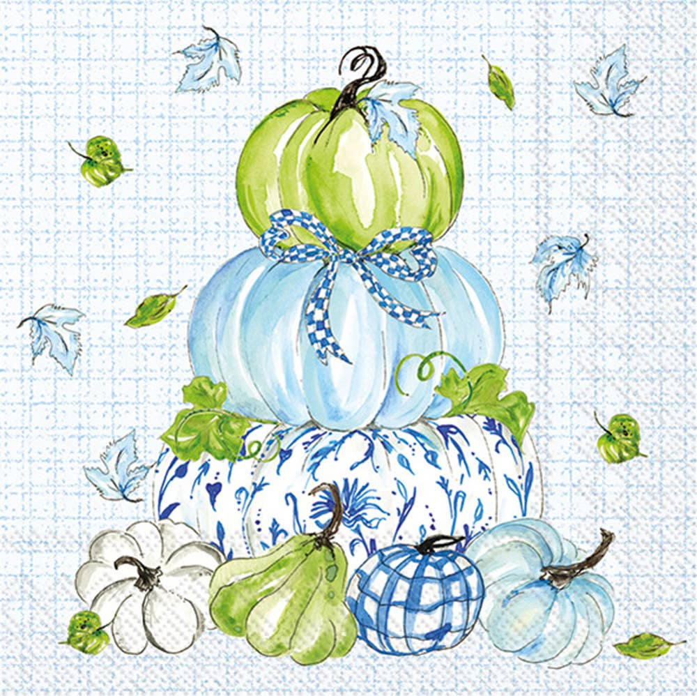 Chinoiserie Stacked Pumpkins Paper Cocktail Napkins