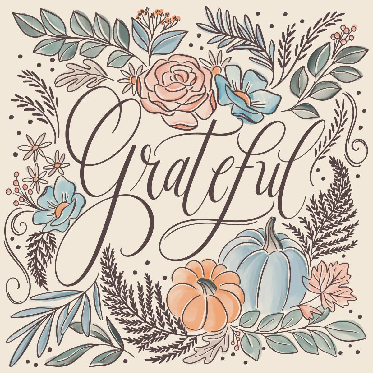 Grateful Fall Cocktail Napkins