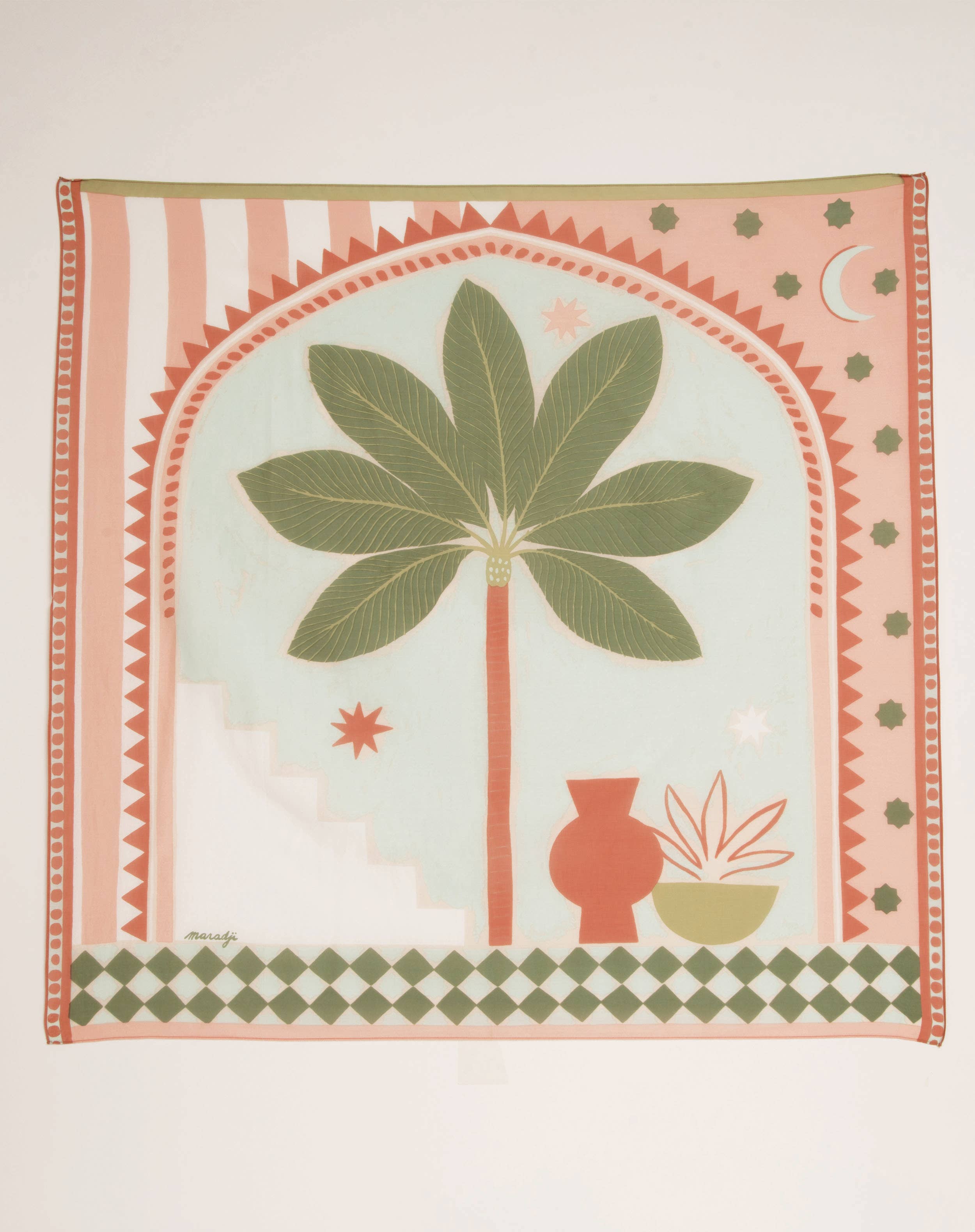 Riad Khaki Cotton Scarf