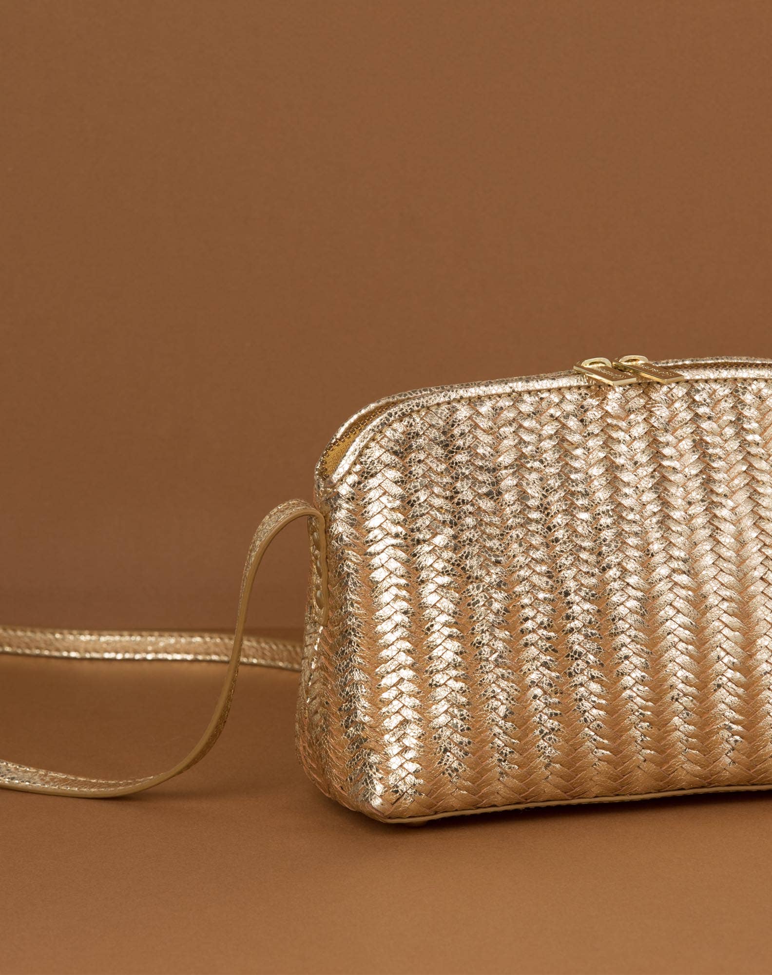 Mia Gold Leather Handbag