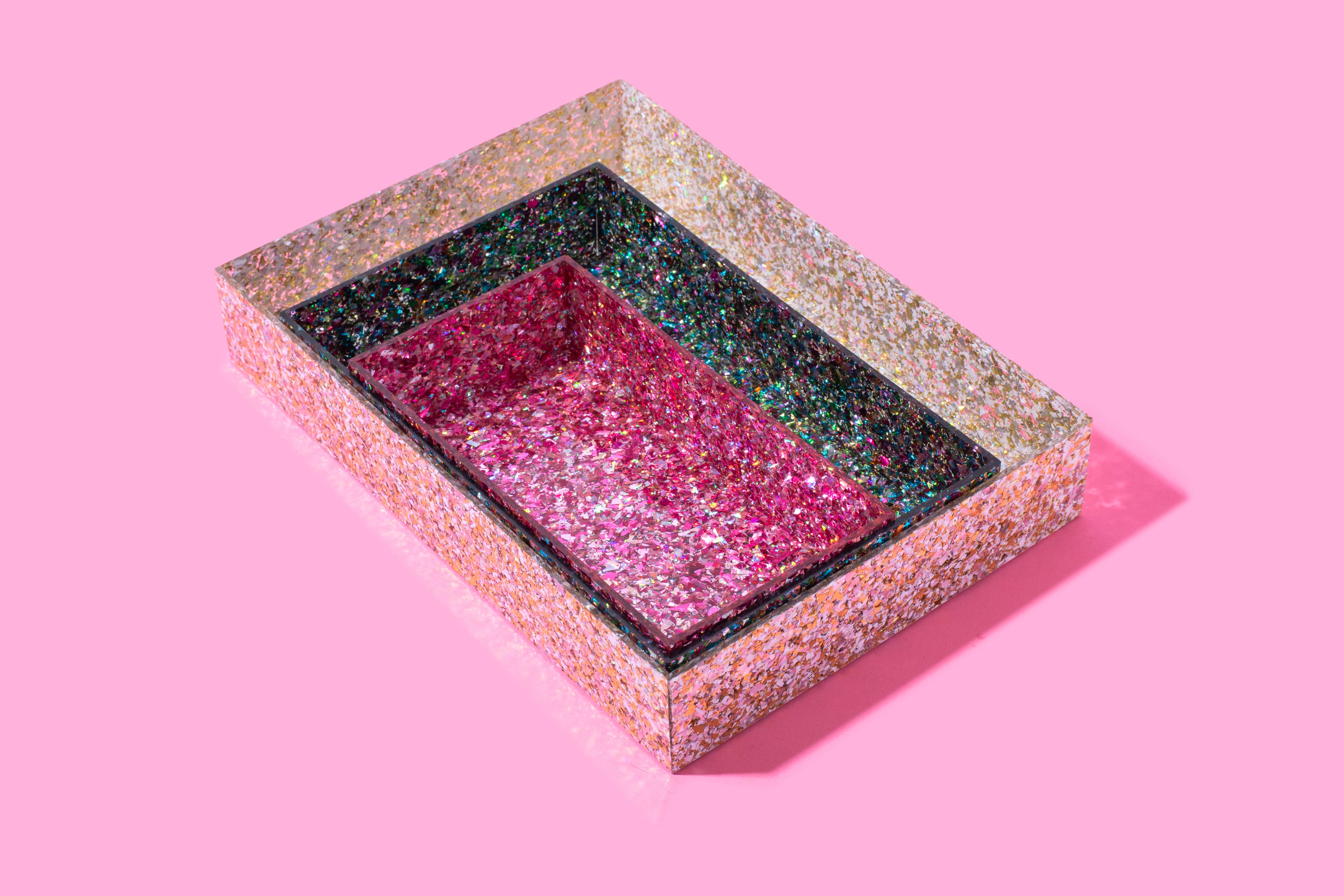 Acrylic Confetti Nesting Tray Medium