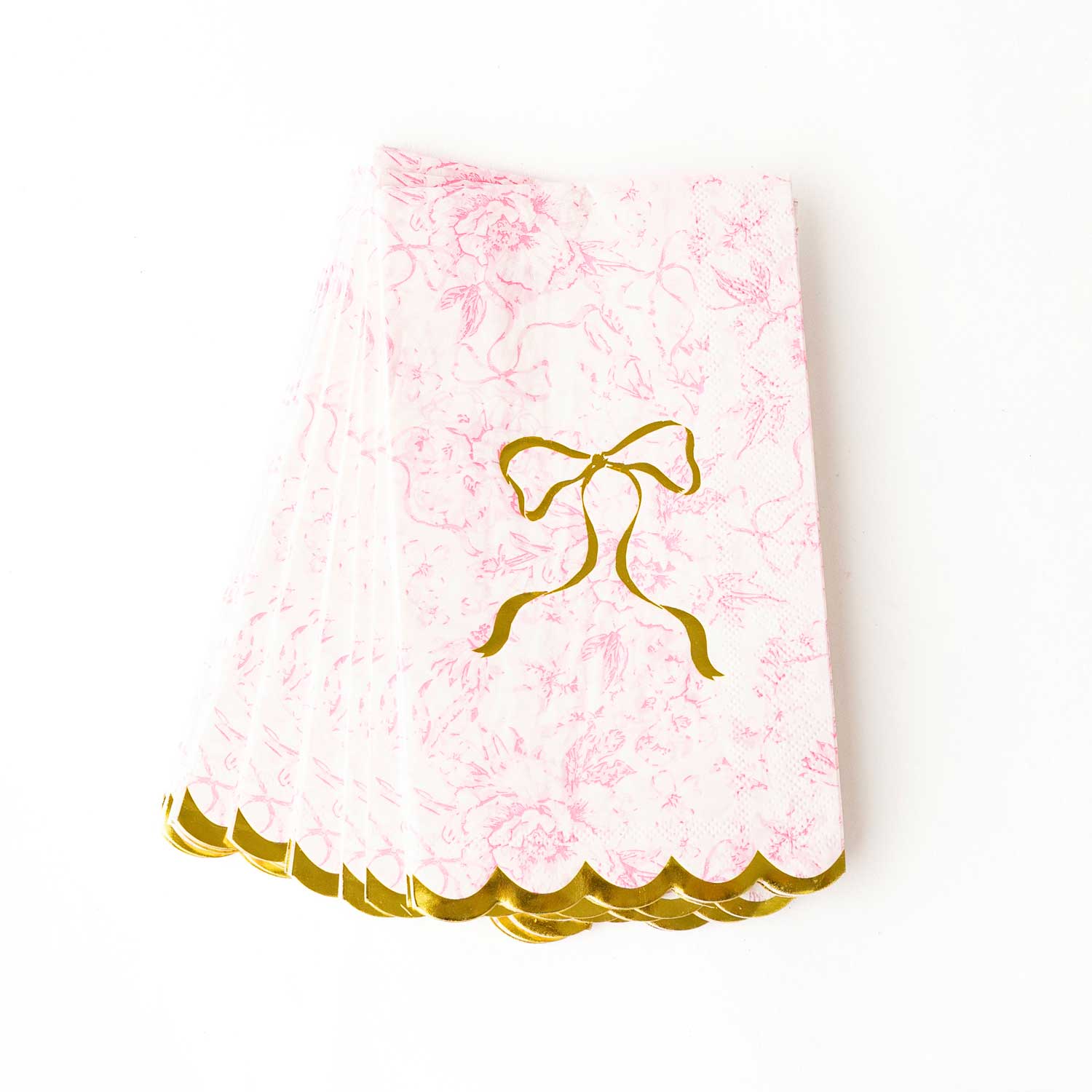 Pink Bow Toile Paper Guest Towels
