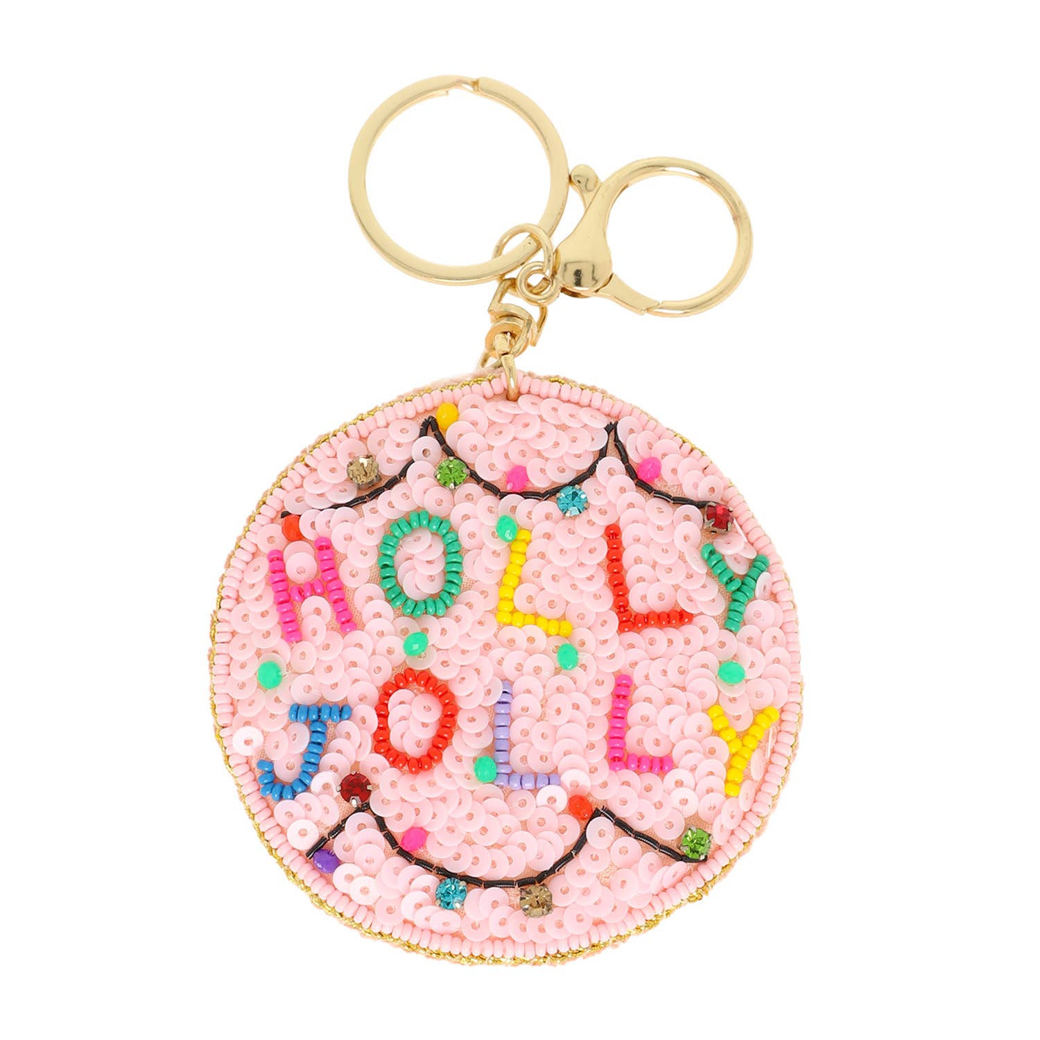 Holly Jolly Sequin Ornament Keychain