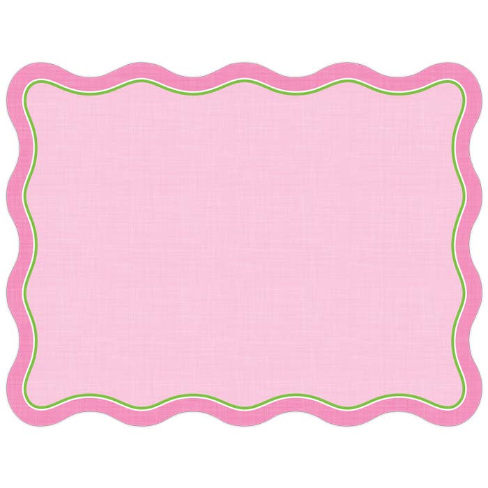 Light Pink & Green Linen Paper Placemat