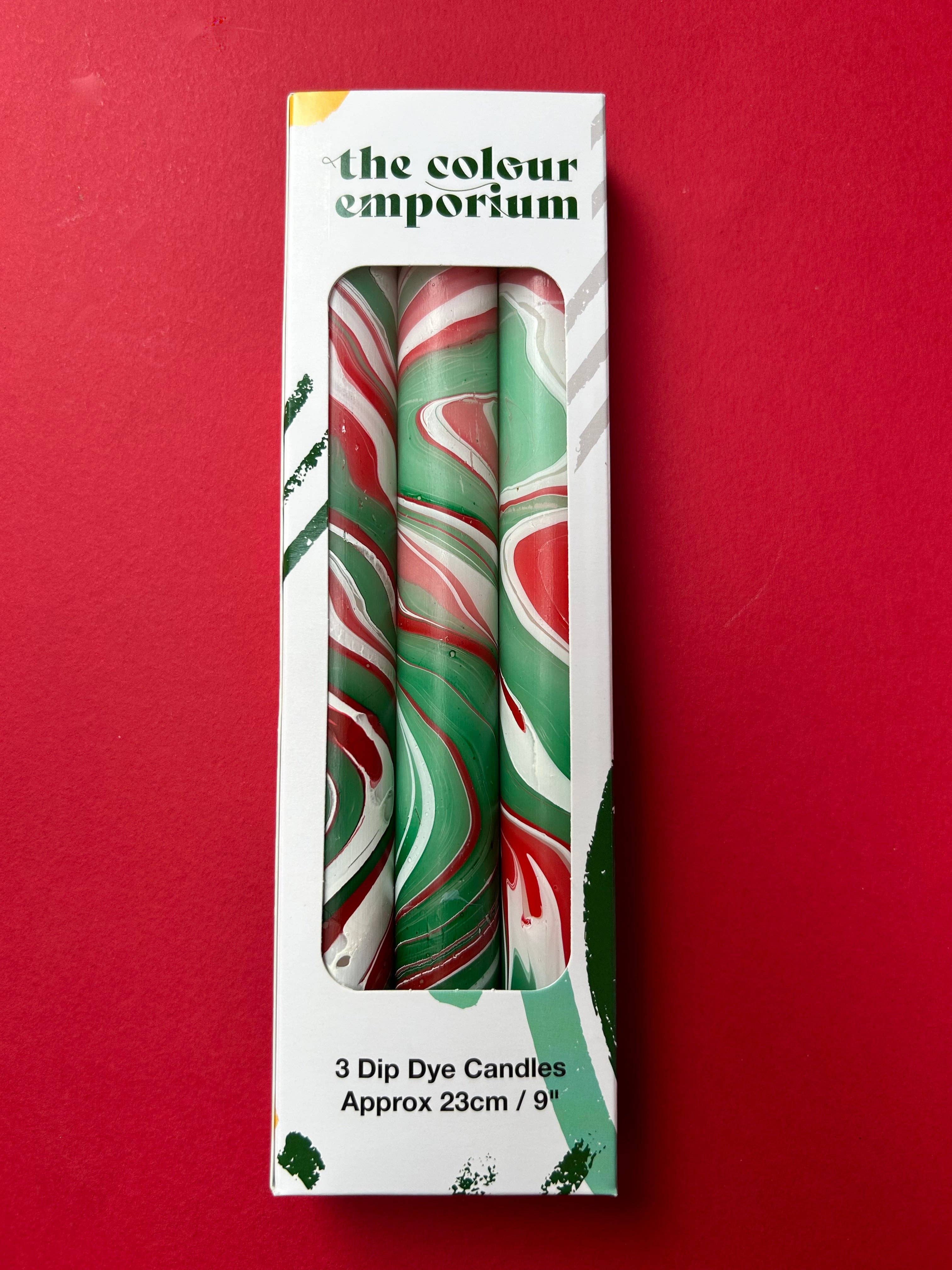 Holly Jolly Marble Candles