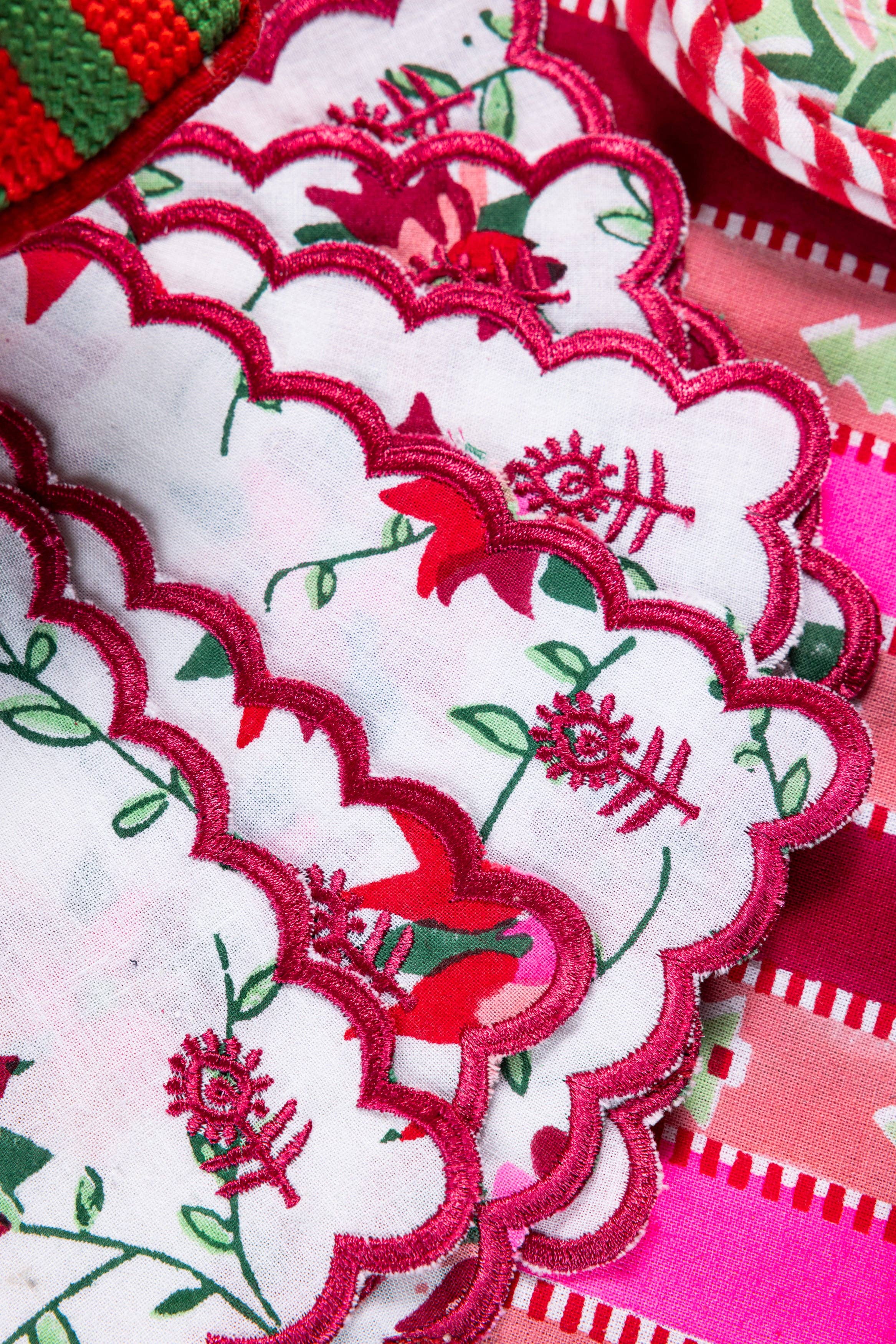 Poinsettia Cocktail Napkins Set