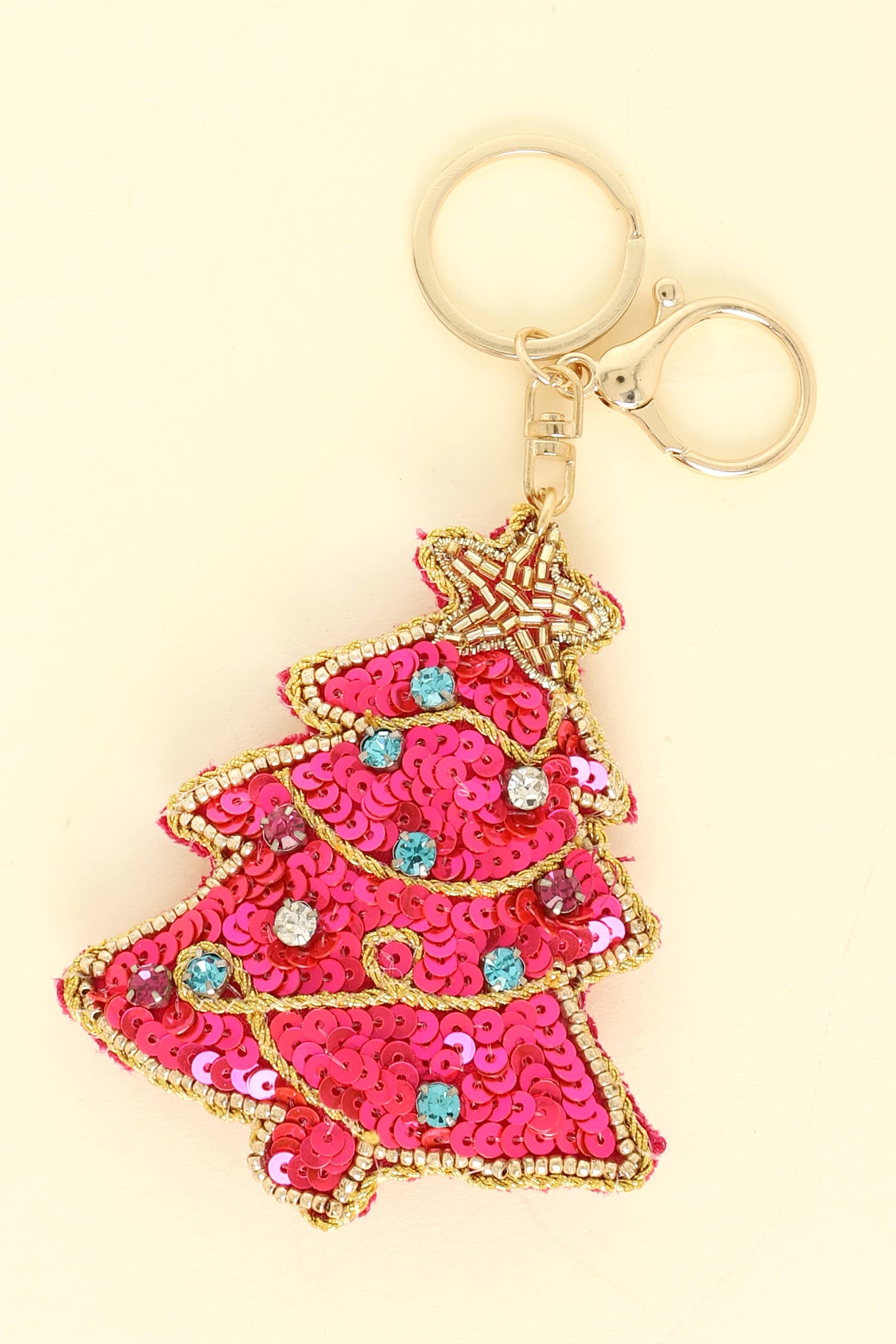 Christmas Tree Sequin Keychain