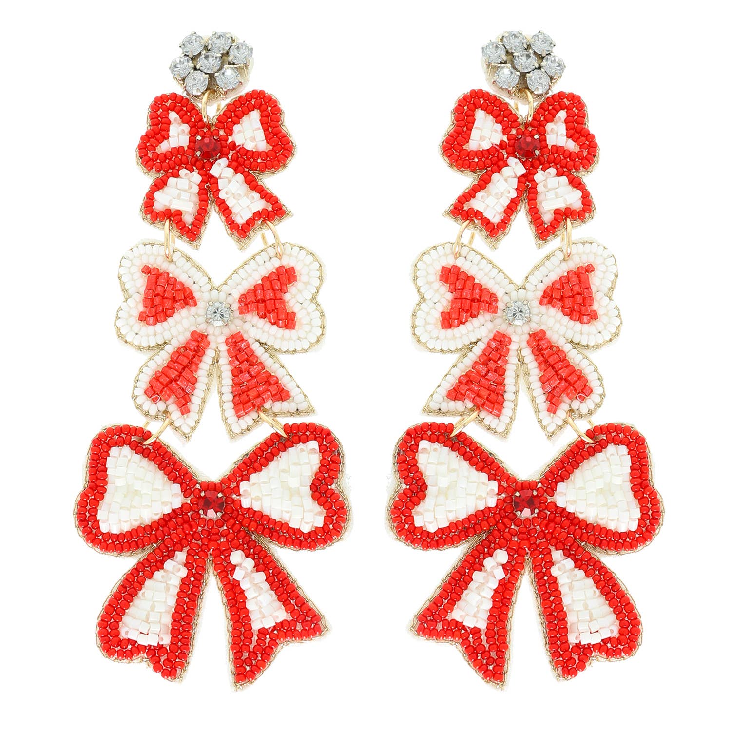 Game Day Bow Beaded Earrings