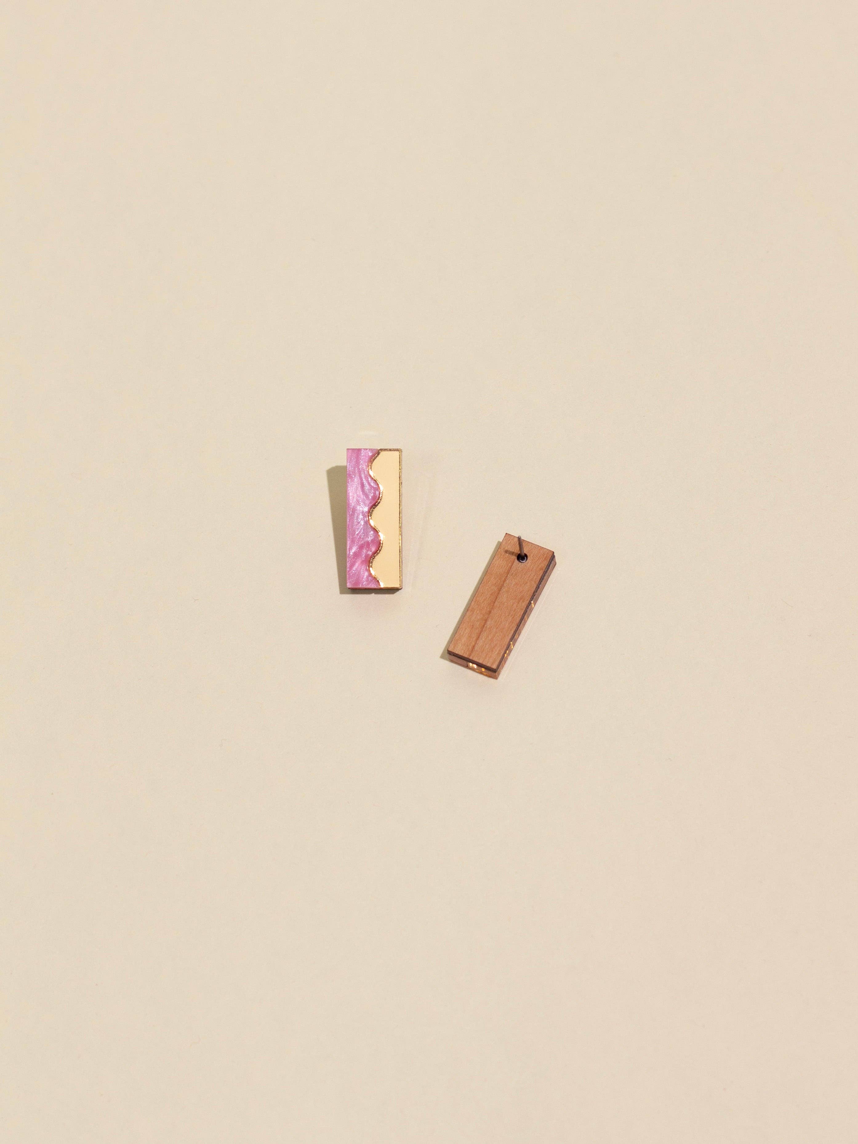 Suni Stud Pink Gold Earrings
