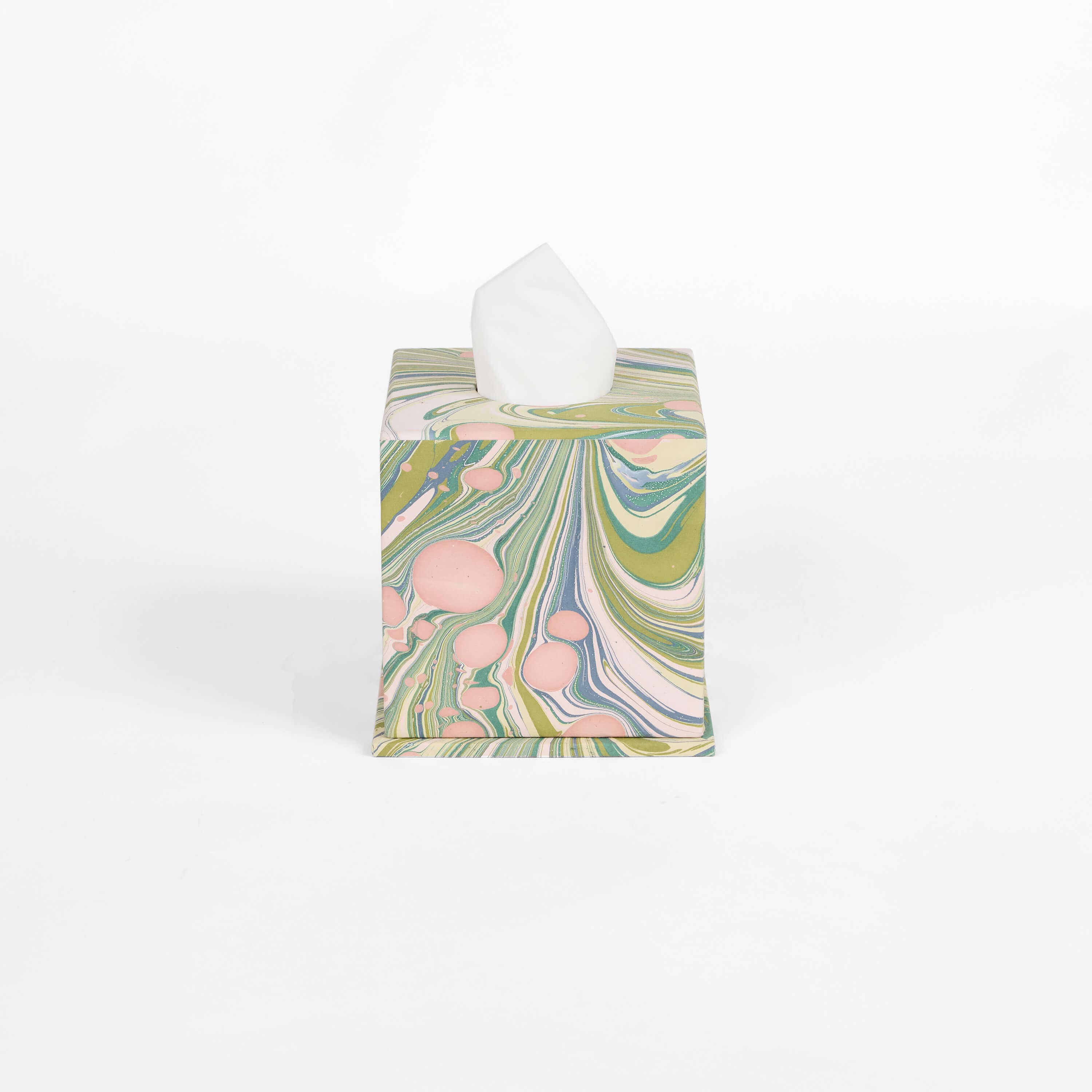 Marbled Large Tissue Box - Moss Fire Whirl