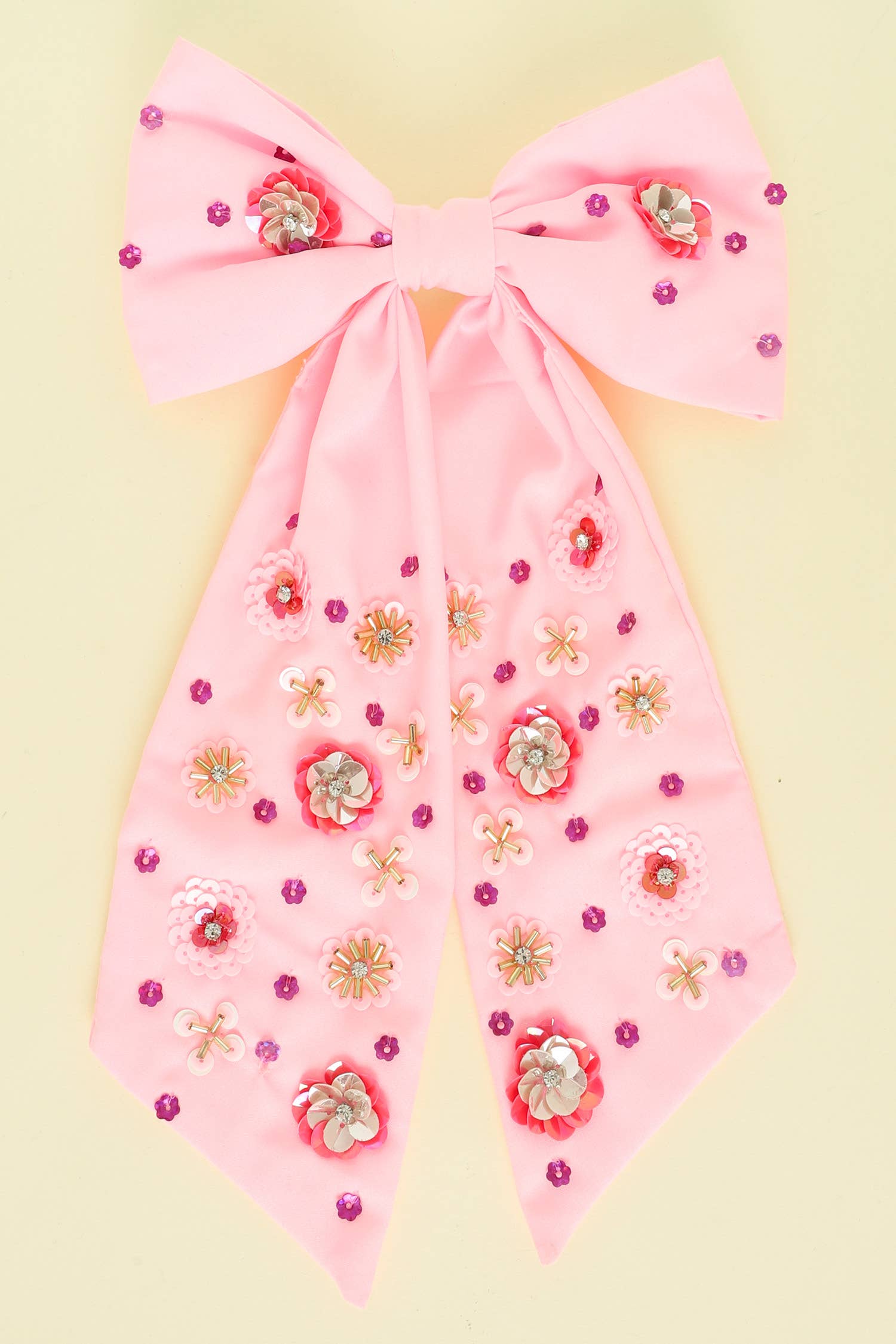 Jeweled Flower Bow Hair Clip