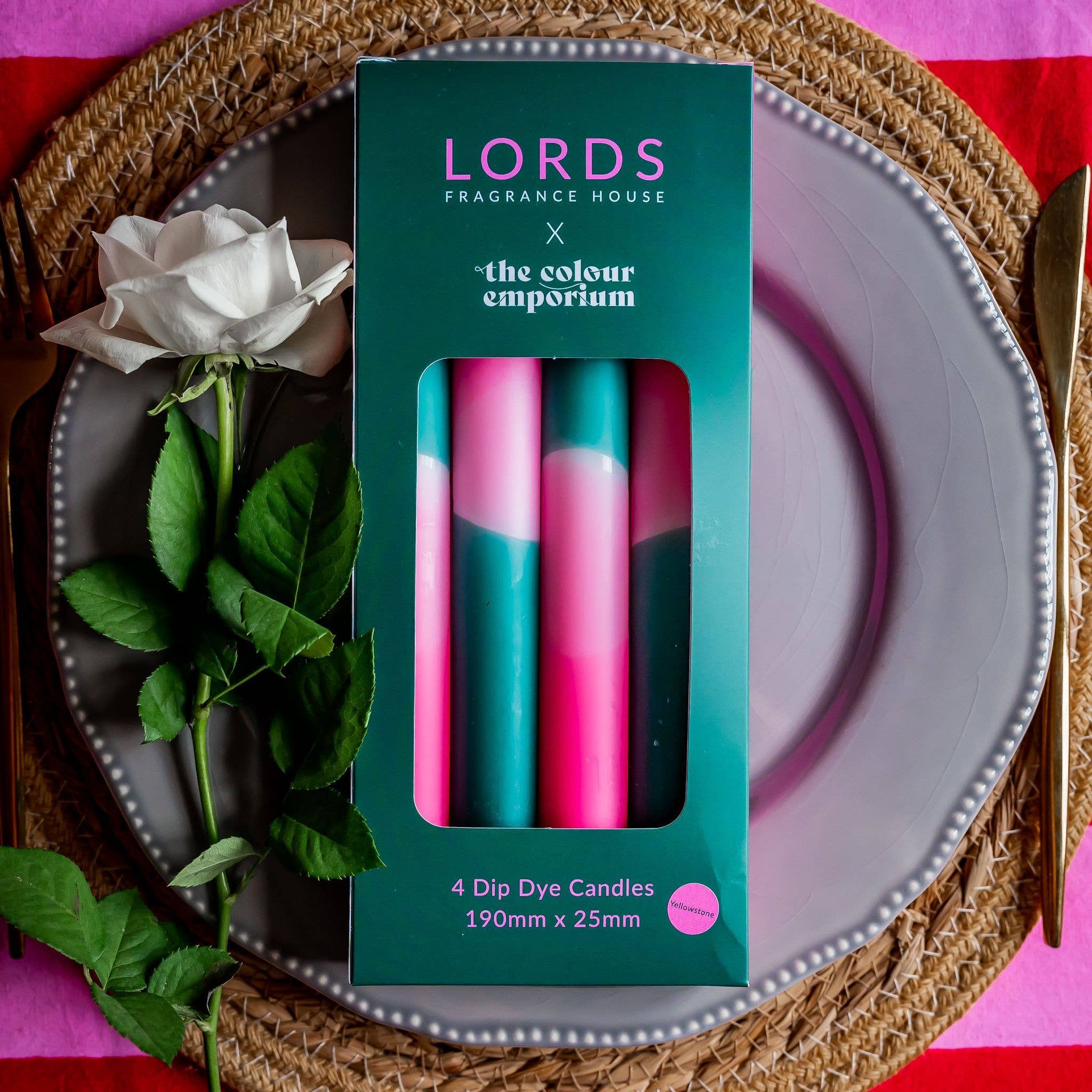 Pink & Green Ombré Scented Candles