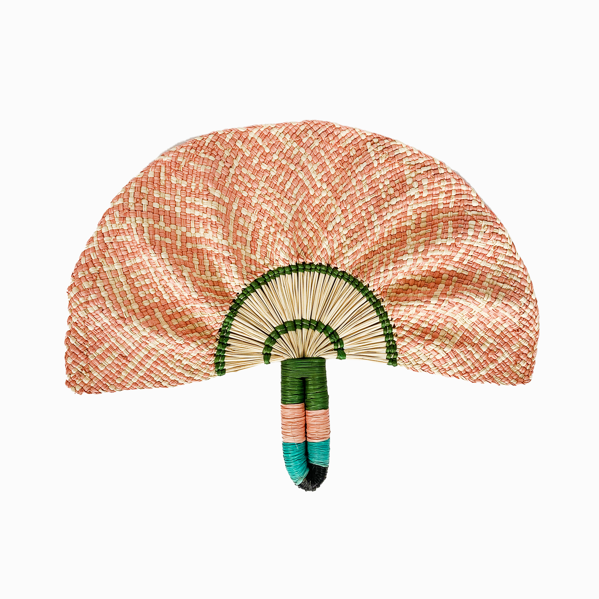 Toquilla Frilly Hand Fan Coral