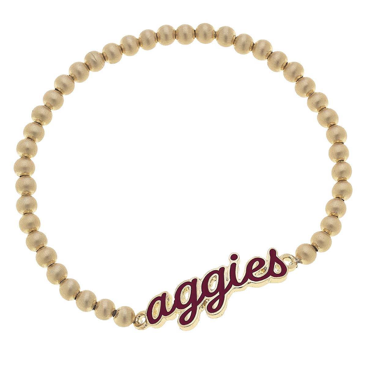 Aggies Script Beaded Stretch Bracelet