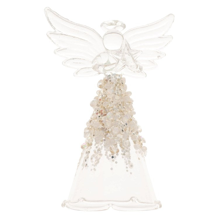 Beaded Angel Glass Ornament