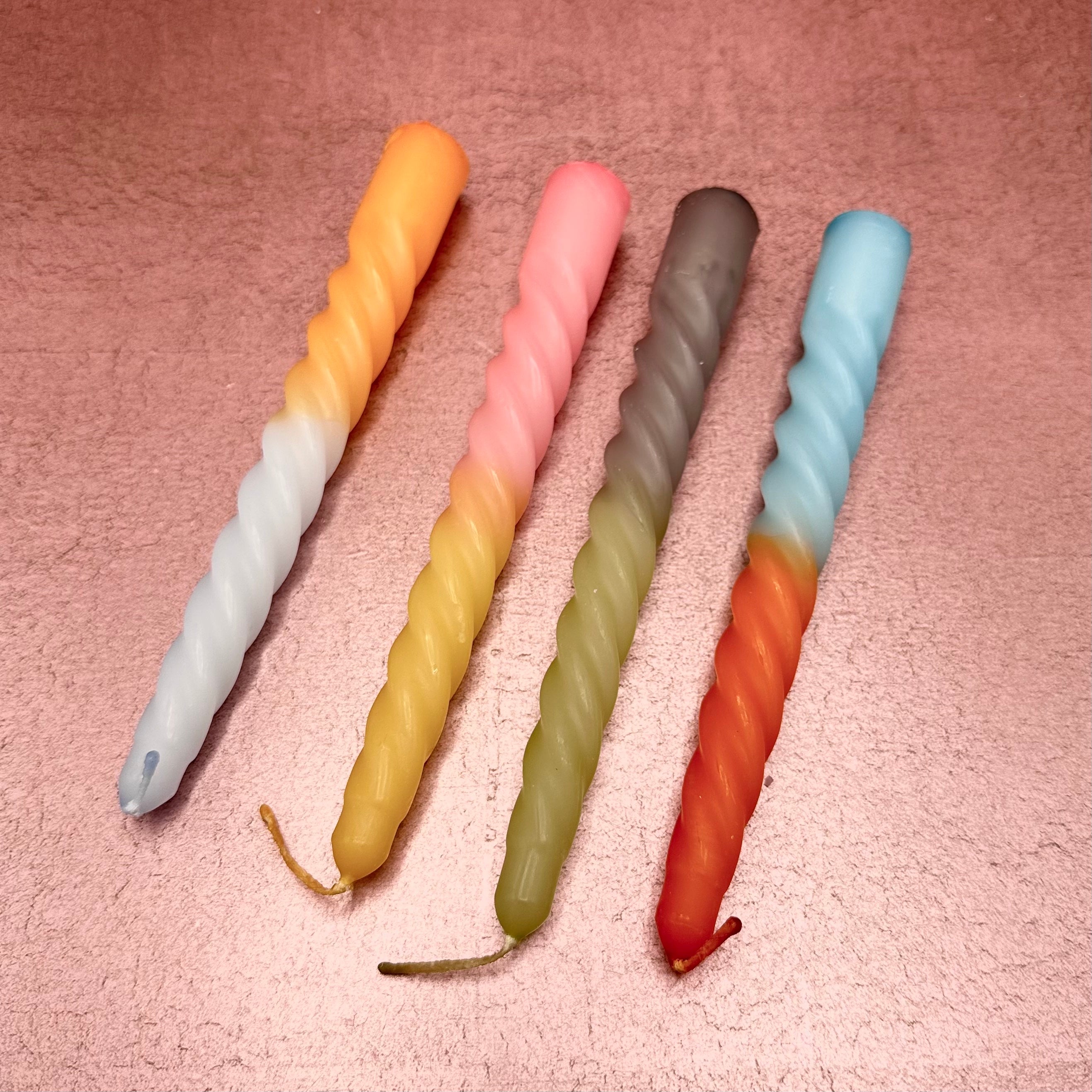 Twister Dinner Candles in 3 Color Palettes