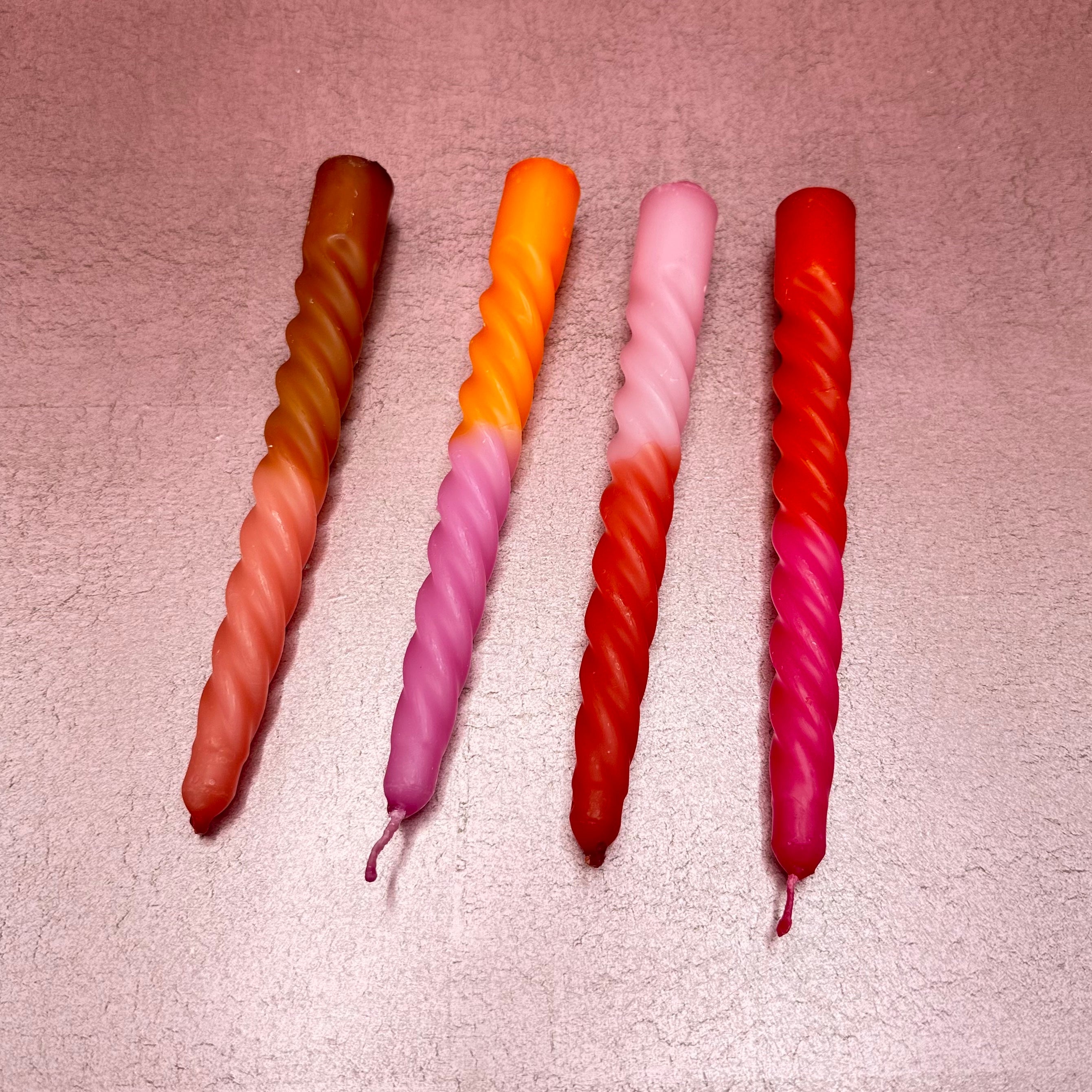 Twister Dinner Candles in 3 Color Palettes