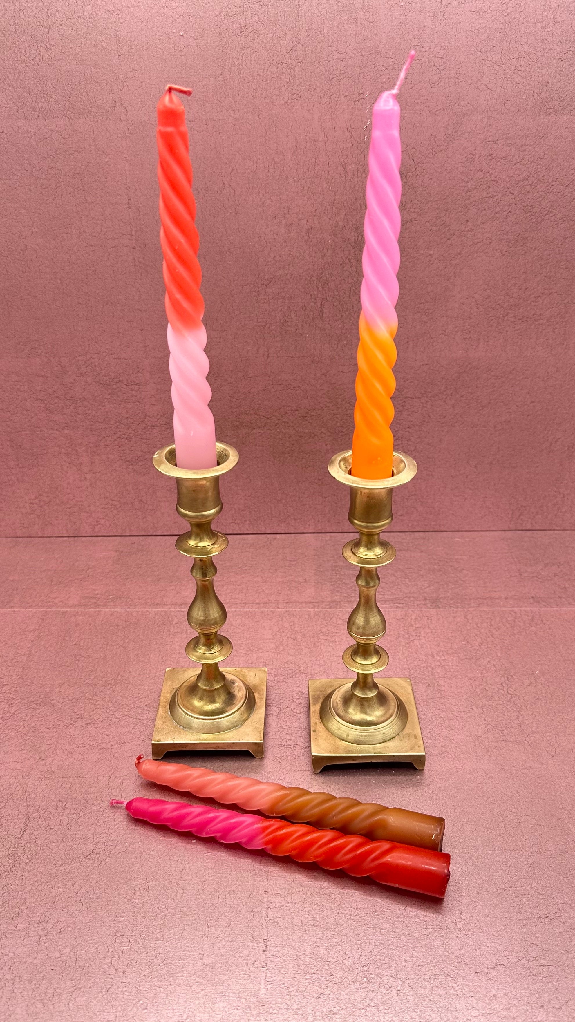 Twister Dinner Candles in 3 Color Palettes