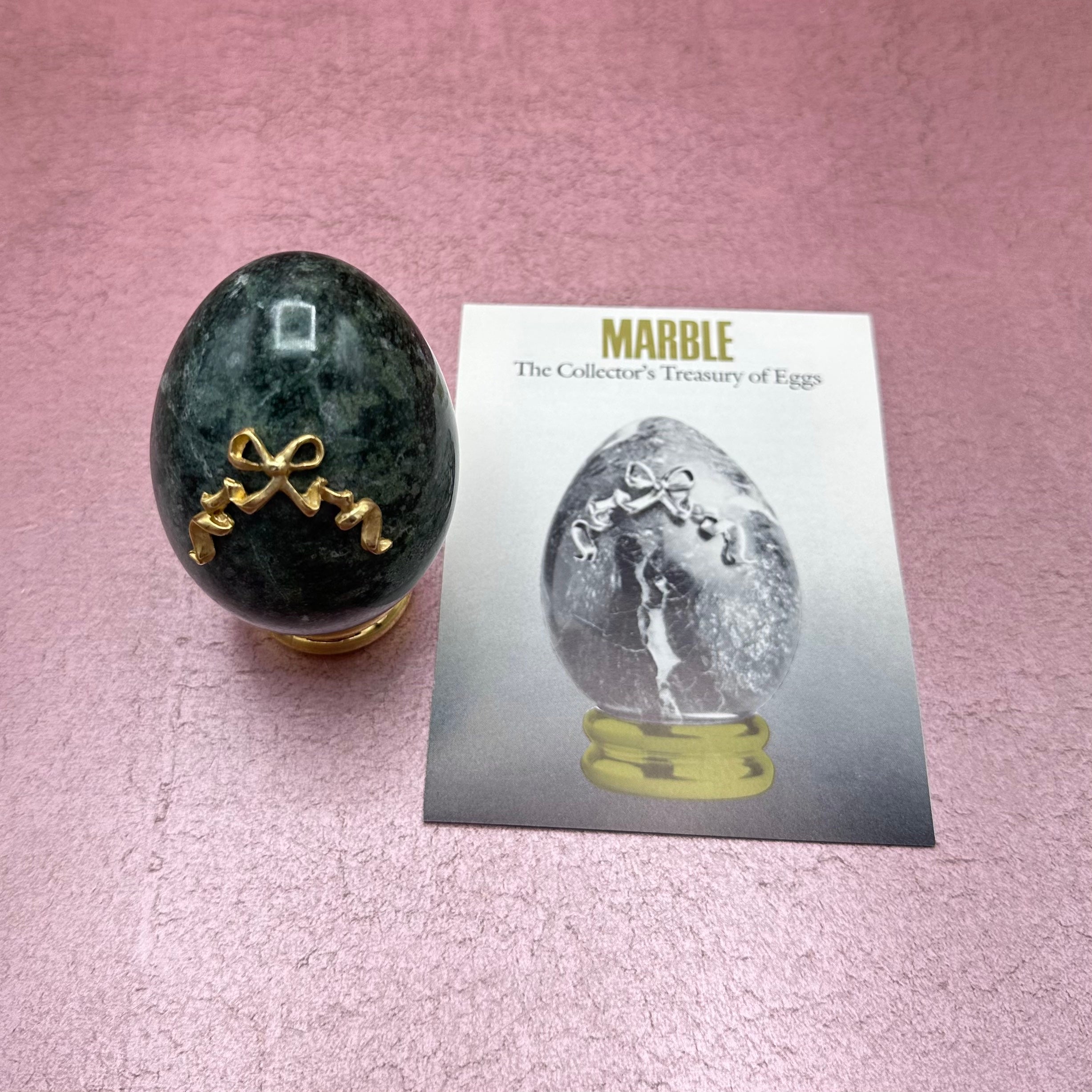 Green Marble Brass Bow Egg