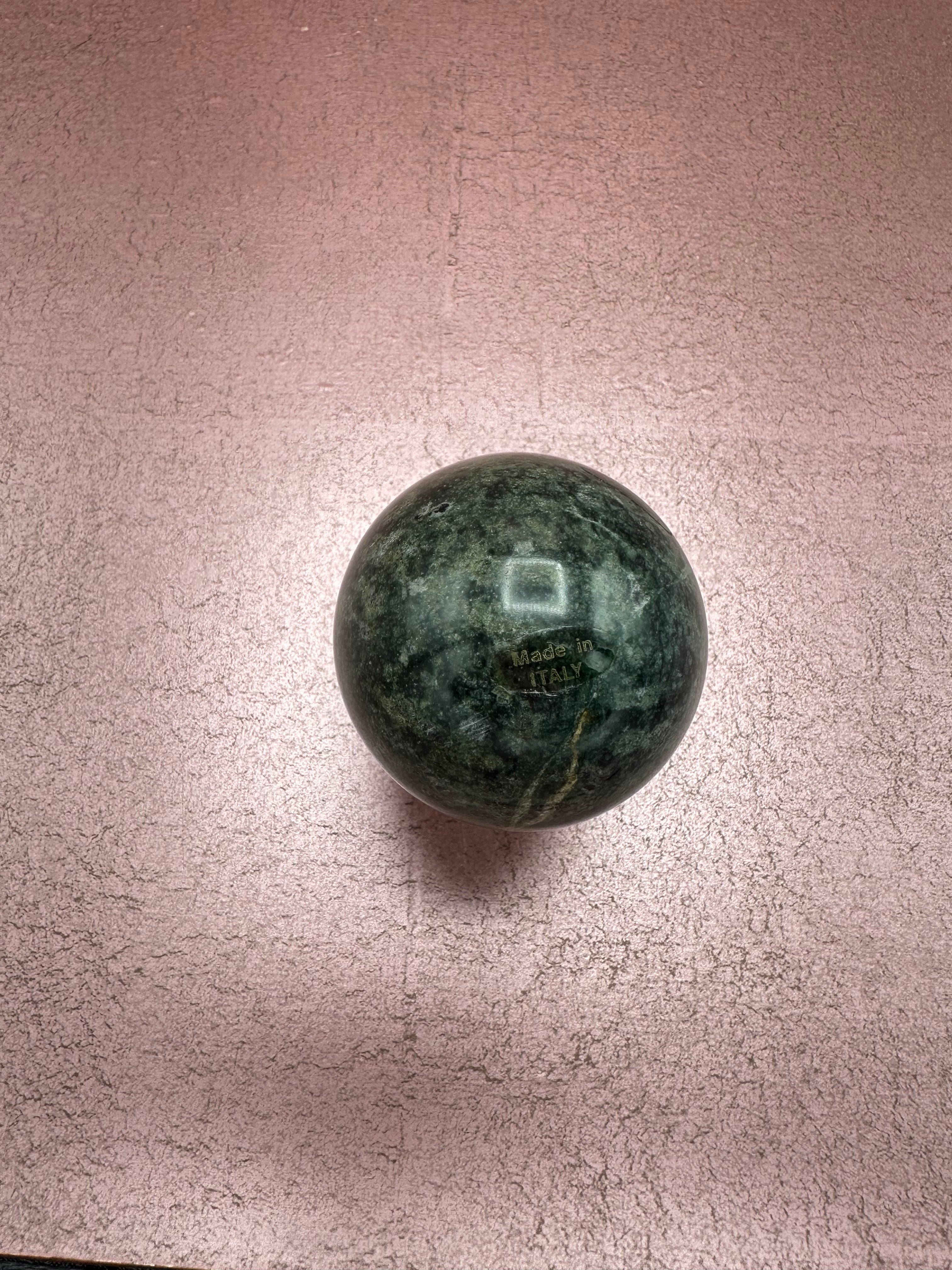 Green Marble Brass Bow Egg