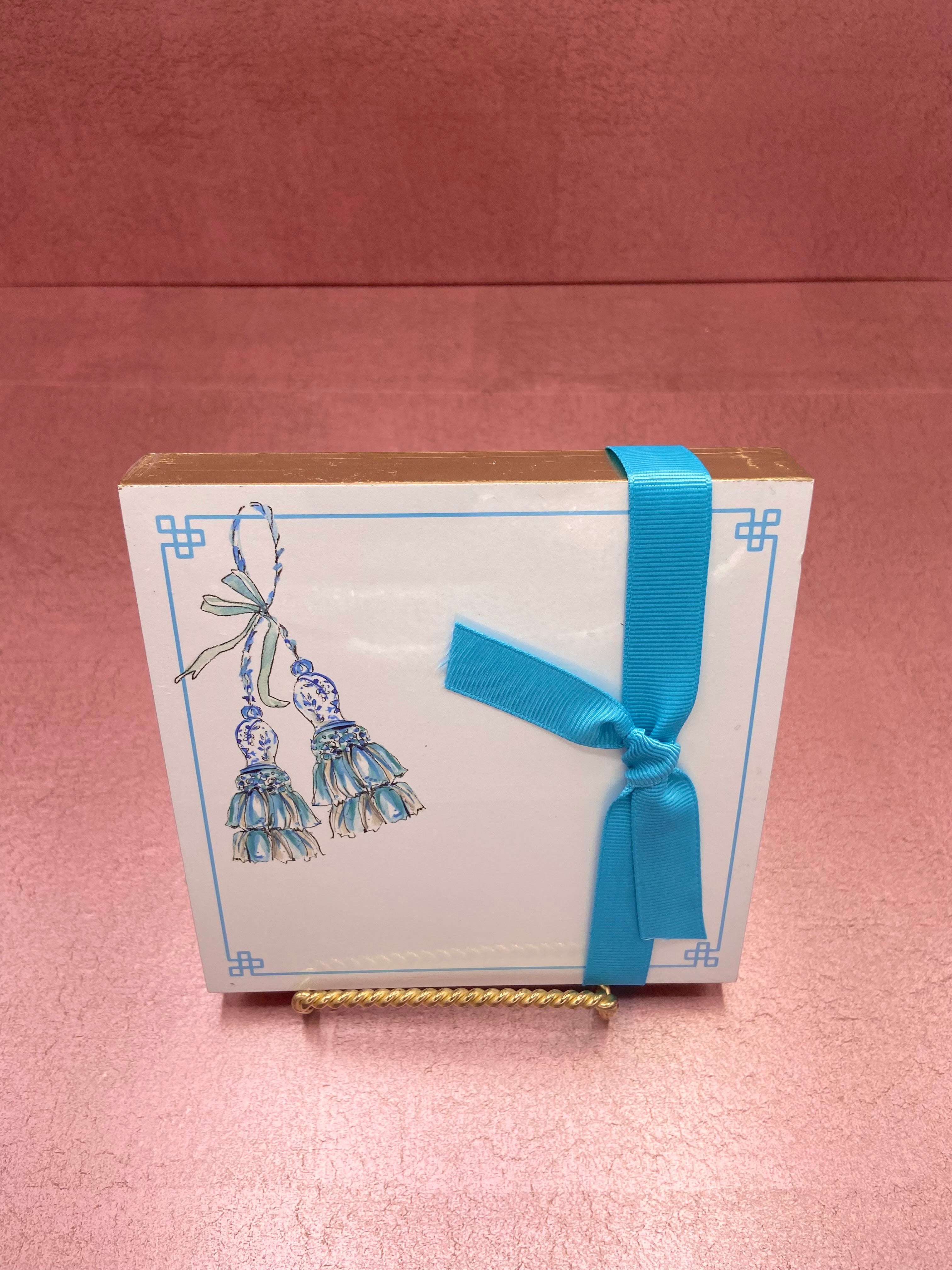 Handpainted Tassels Turquoise Luxe Notepad