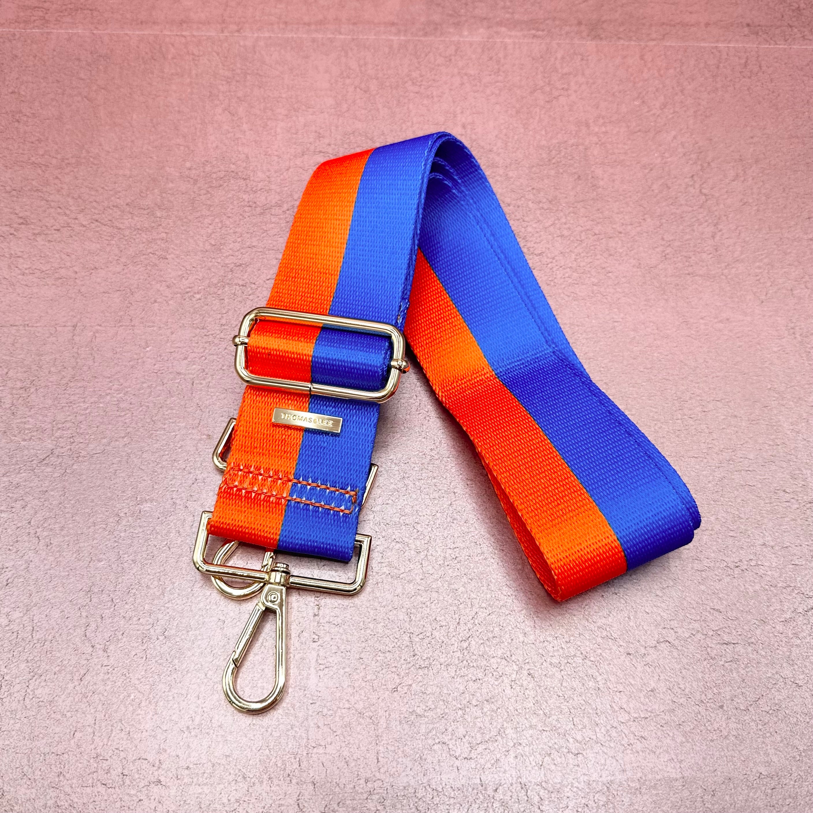 Blue & Orange Striped Purse Strap
