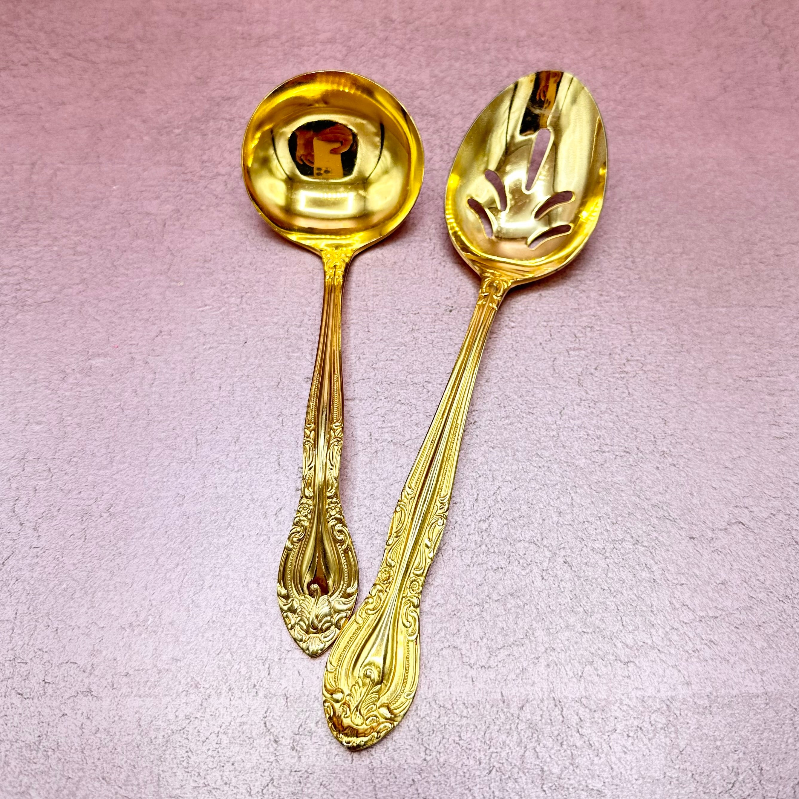 Gold Serving Spoons Set