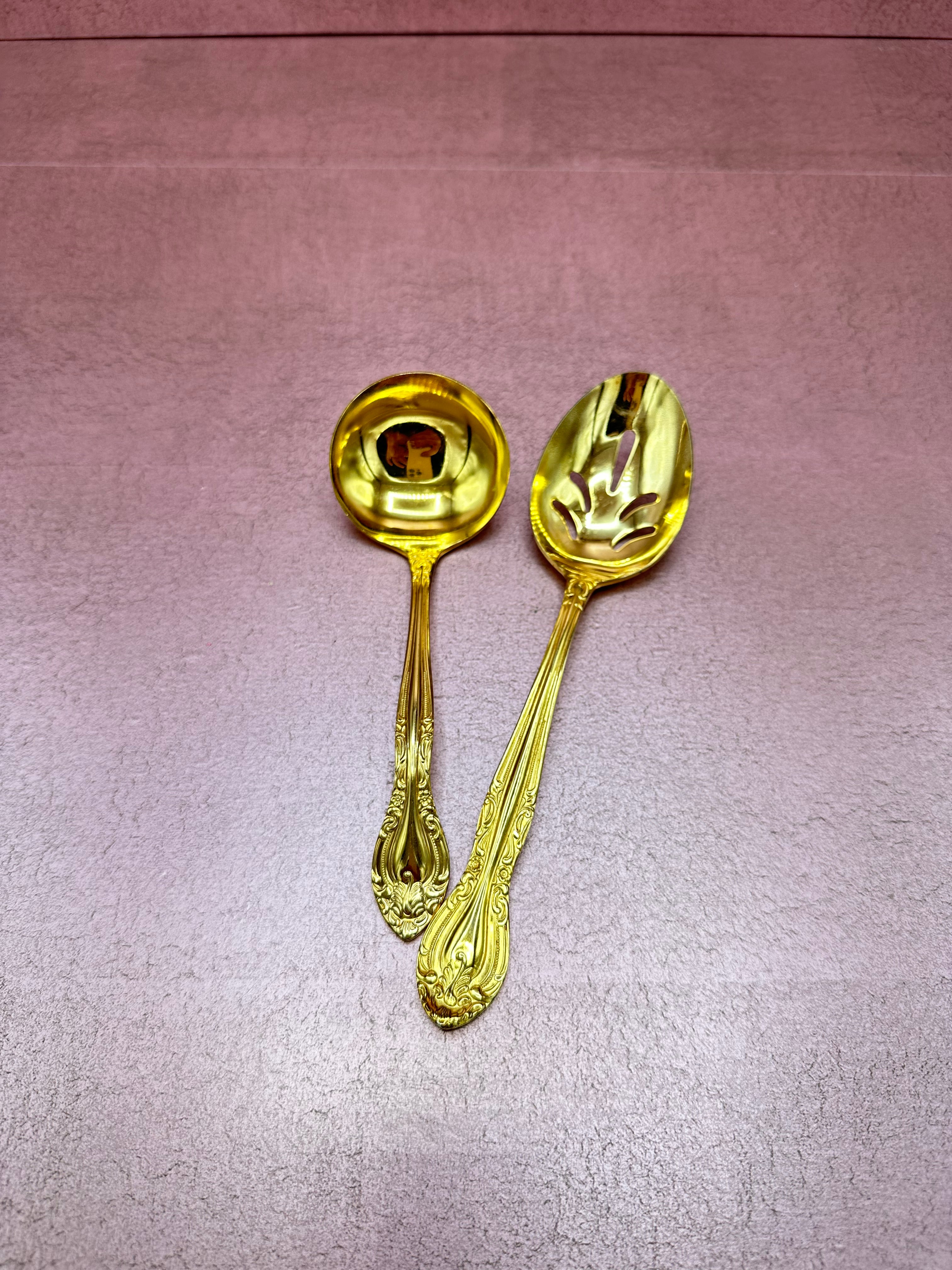 Gold Serving Spoons Set