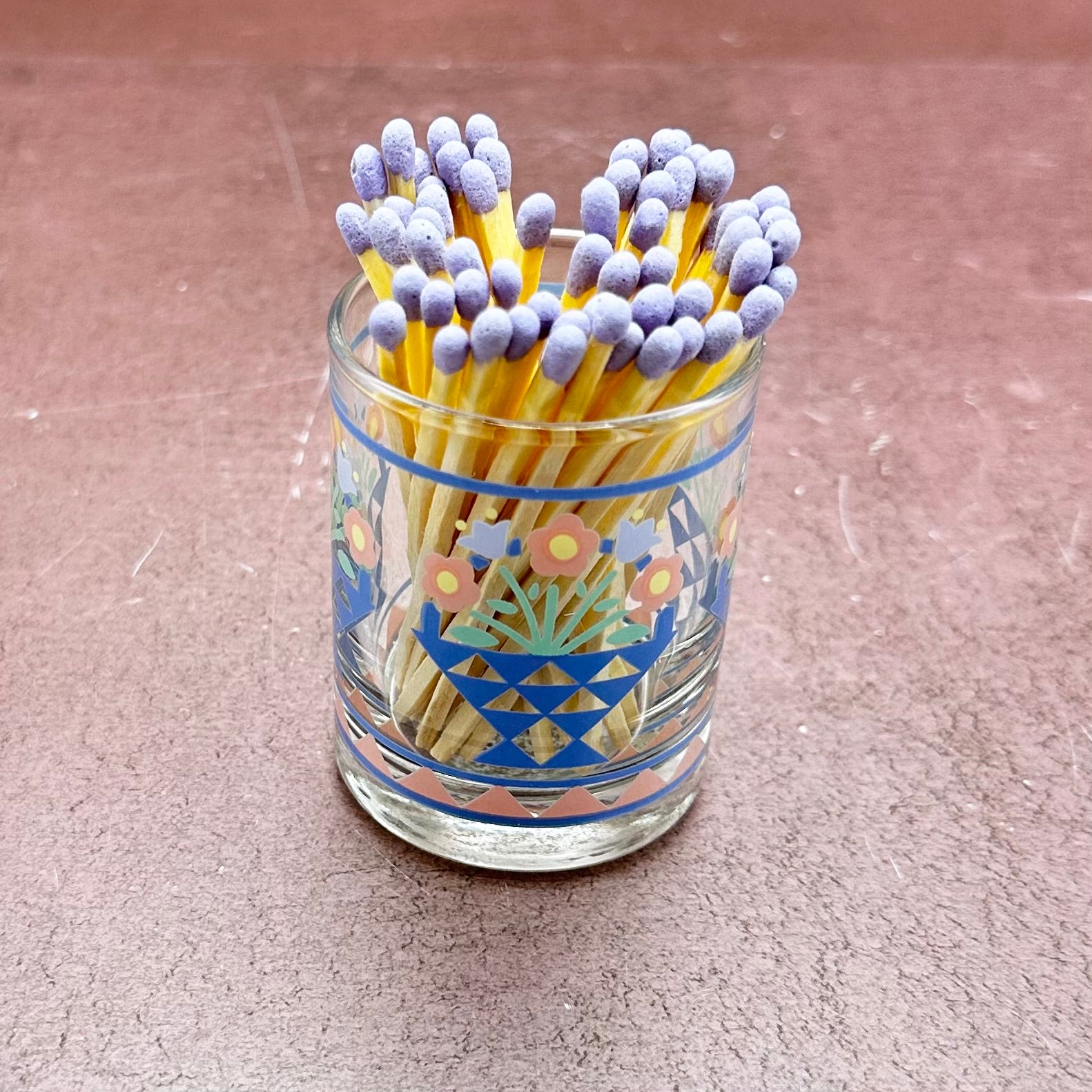 Small Country Floral Glass Matchstriker